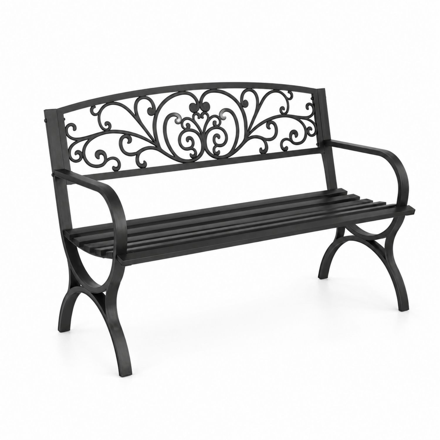 Panchina in metallo nero 120 cm-Valexoriano