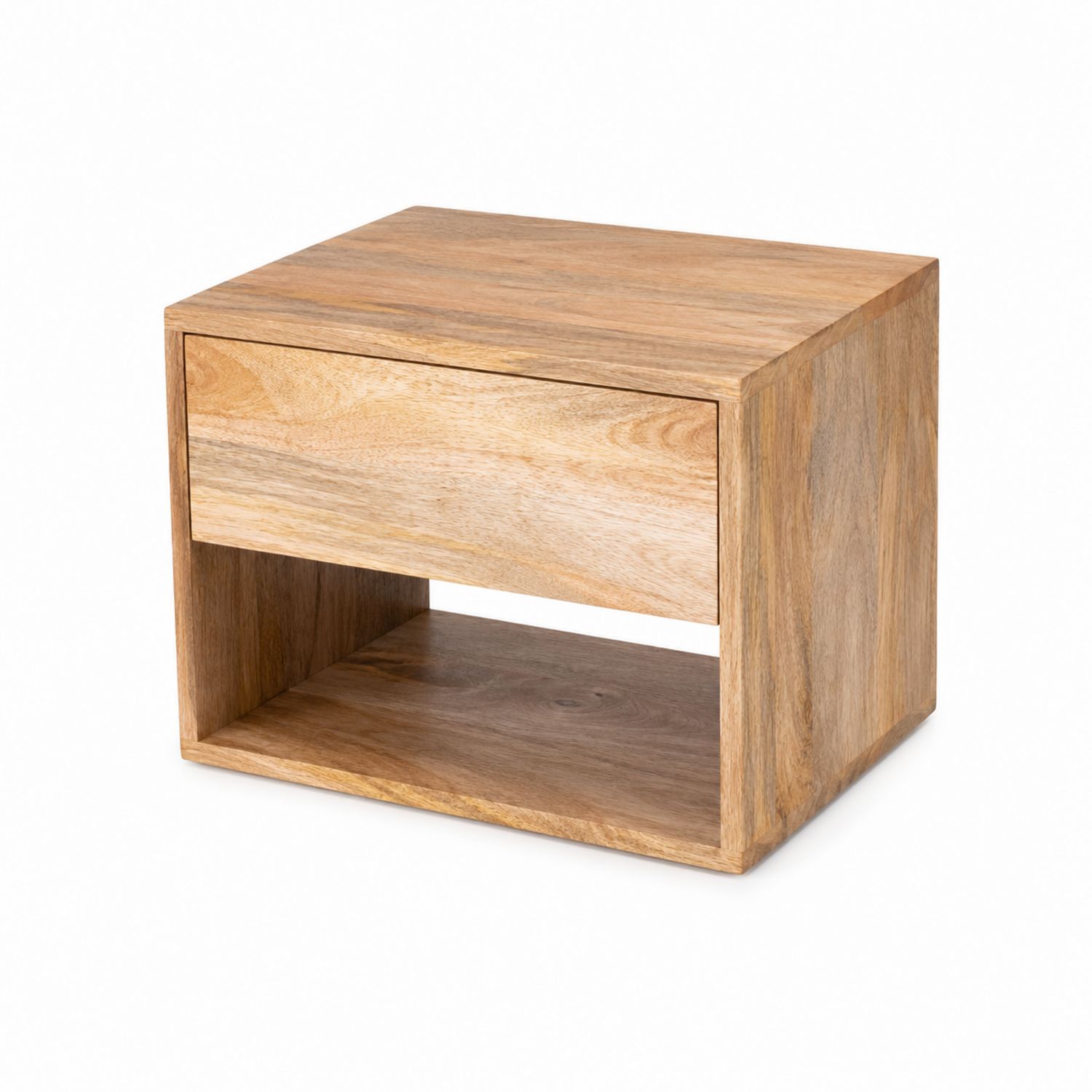 Comodino in Legno di Acacia con Cassetto-Valexoriano