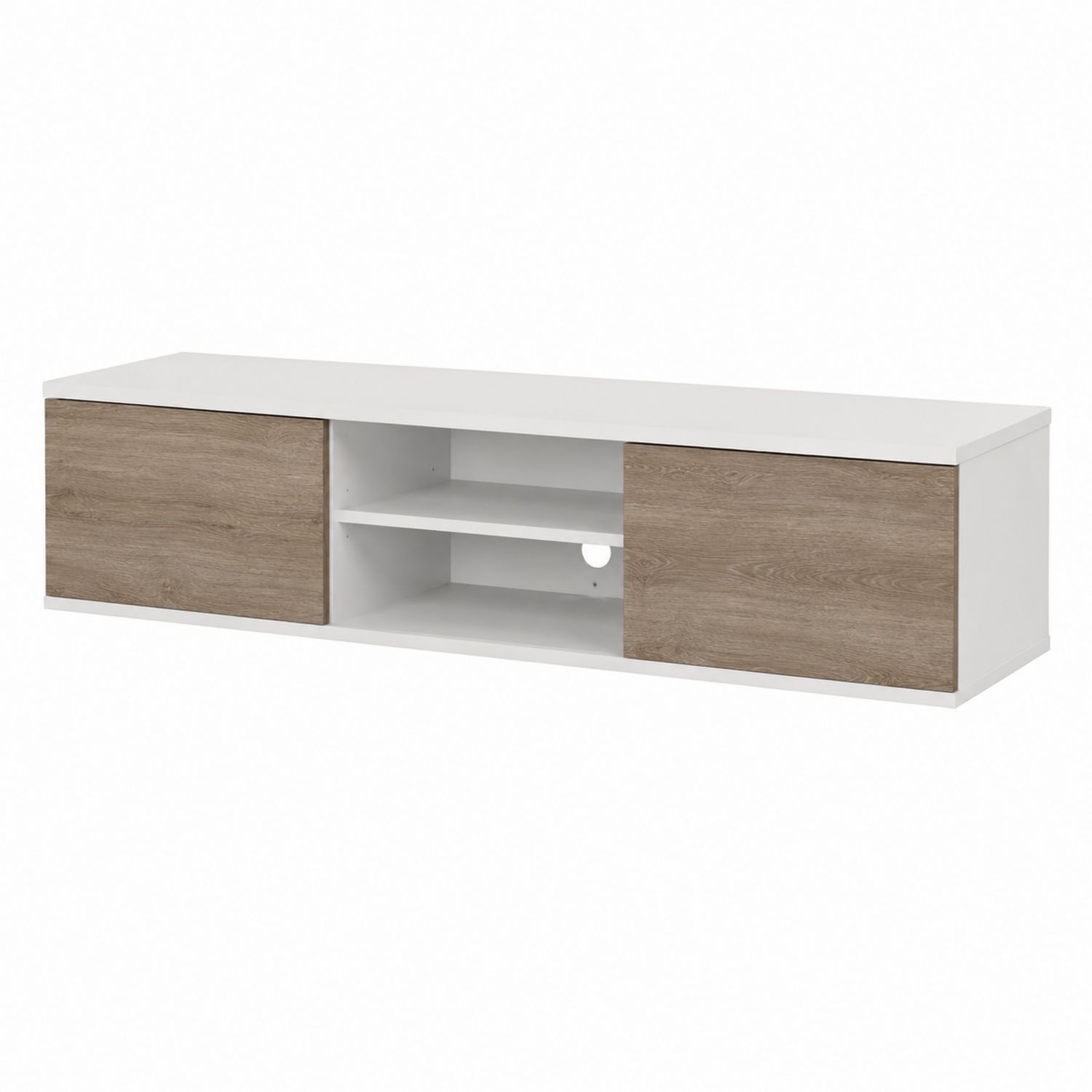 Mobile TV in MDF Bianco e Quercia-Valexoriano