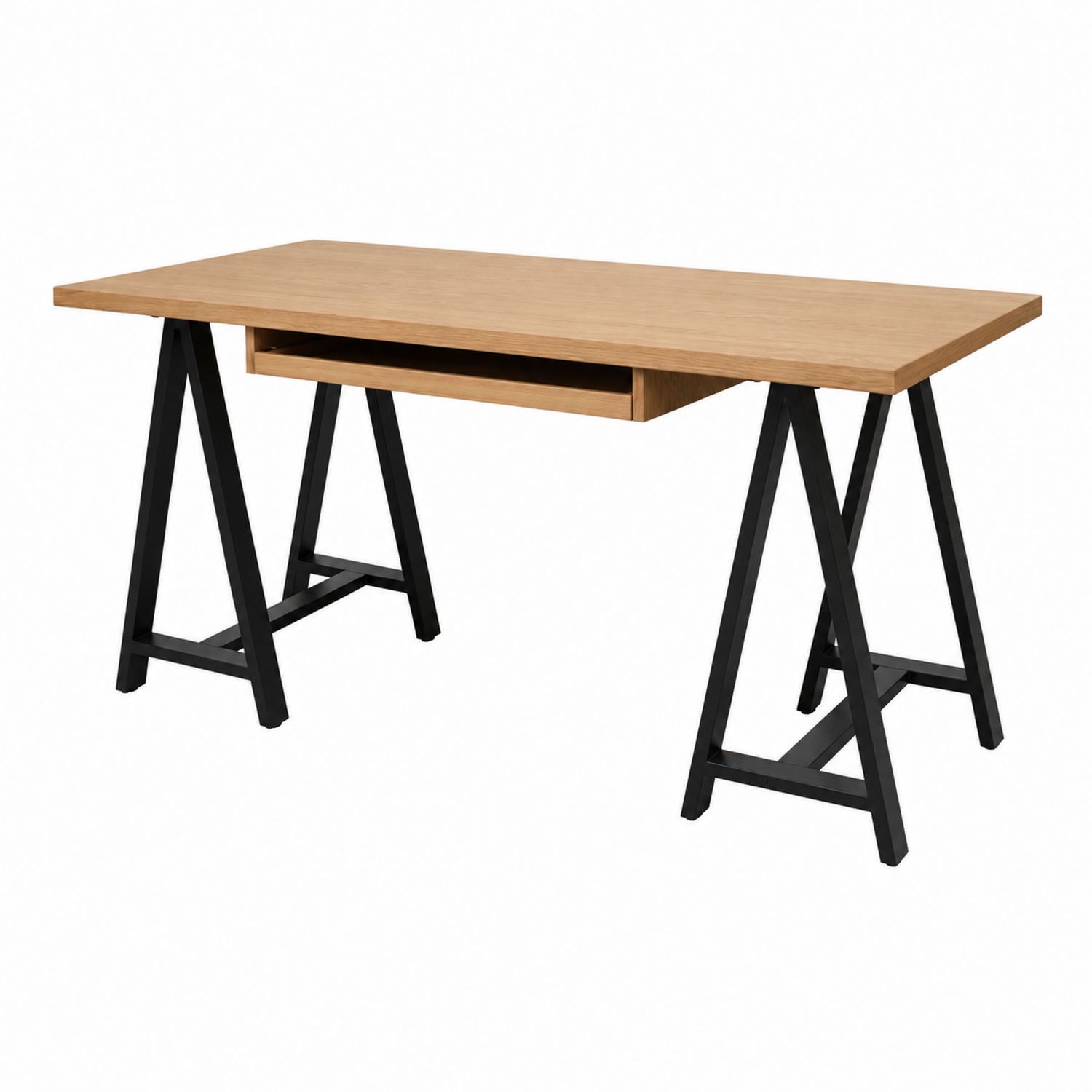 Scrivania rettangolare in MDF e metallo 140x60x75 cm