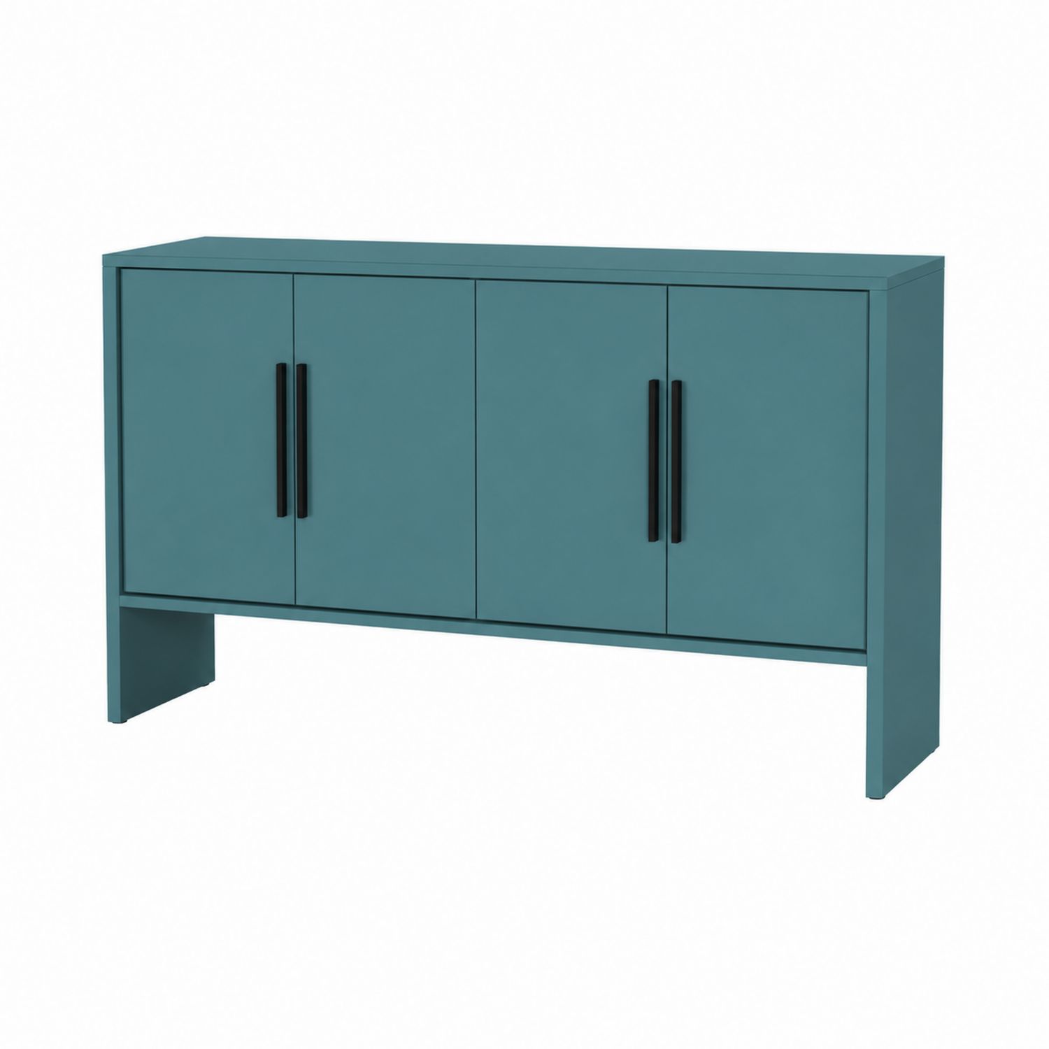 Credenza rettangolare in legno blu con 4 ante