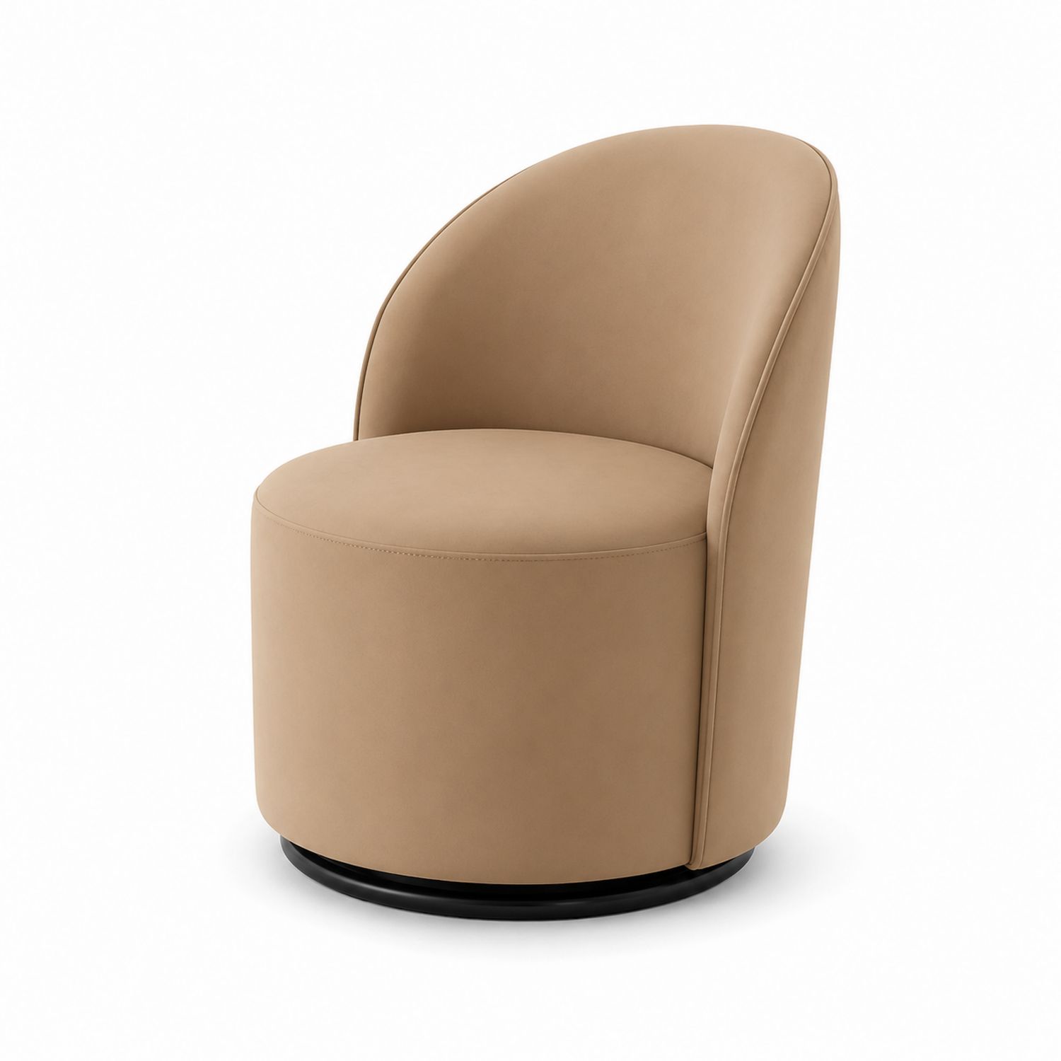Poltrona girevole in finta pelle con base nera