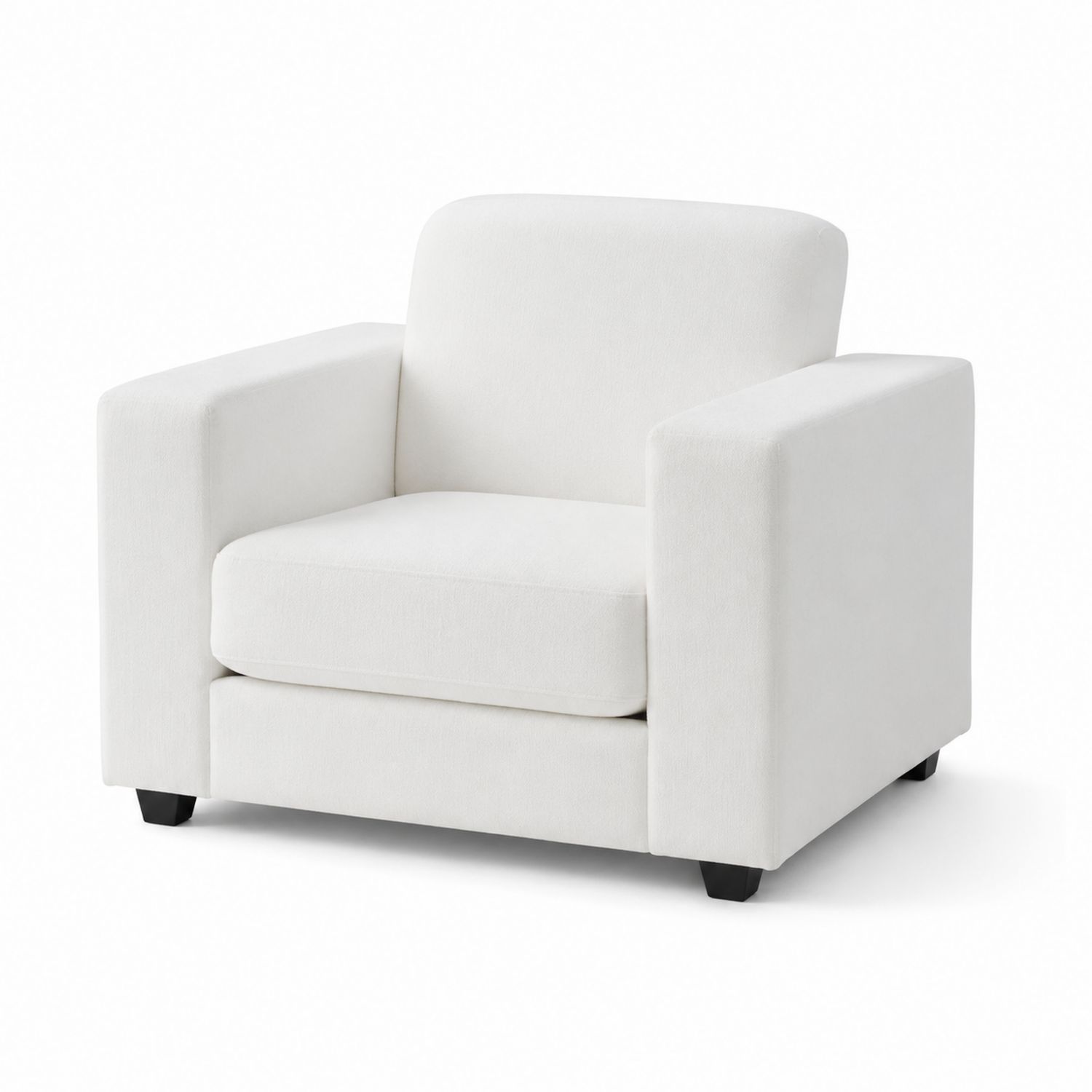 Poltrona in tessuto di poliestere bianco 90 cm x 80 cm x 75 cm