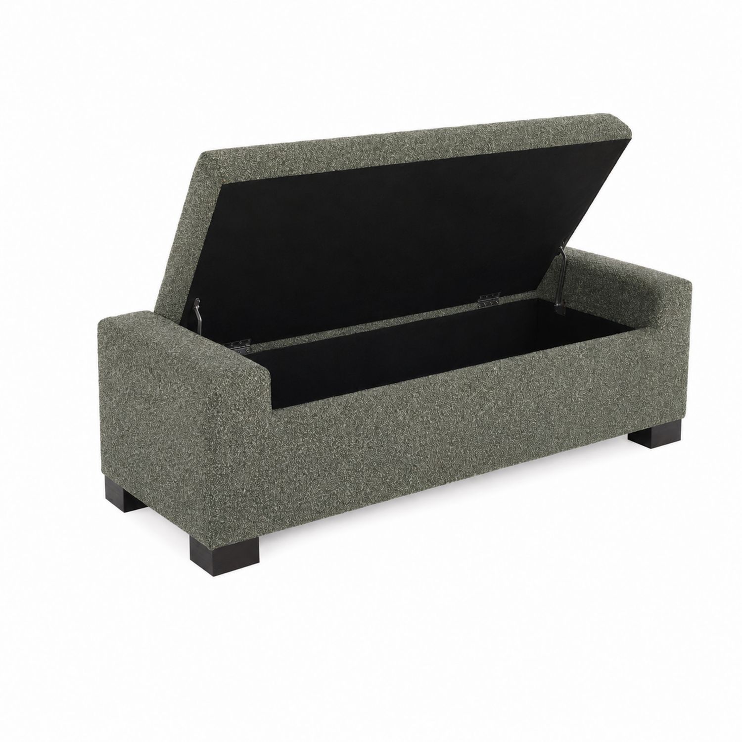 Panca contenitore in tessuto e legno Grigio 120x40x45 cm