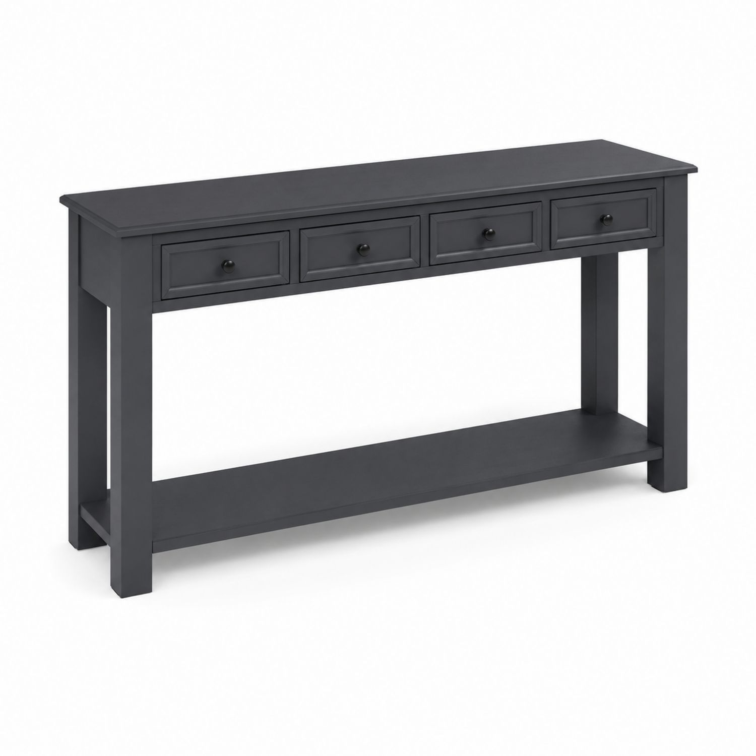 Consolle in Legno Nero con 4 Cassetti