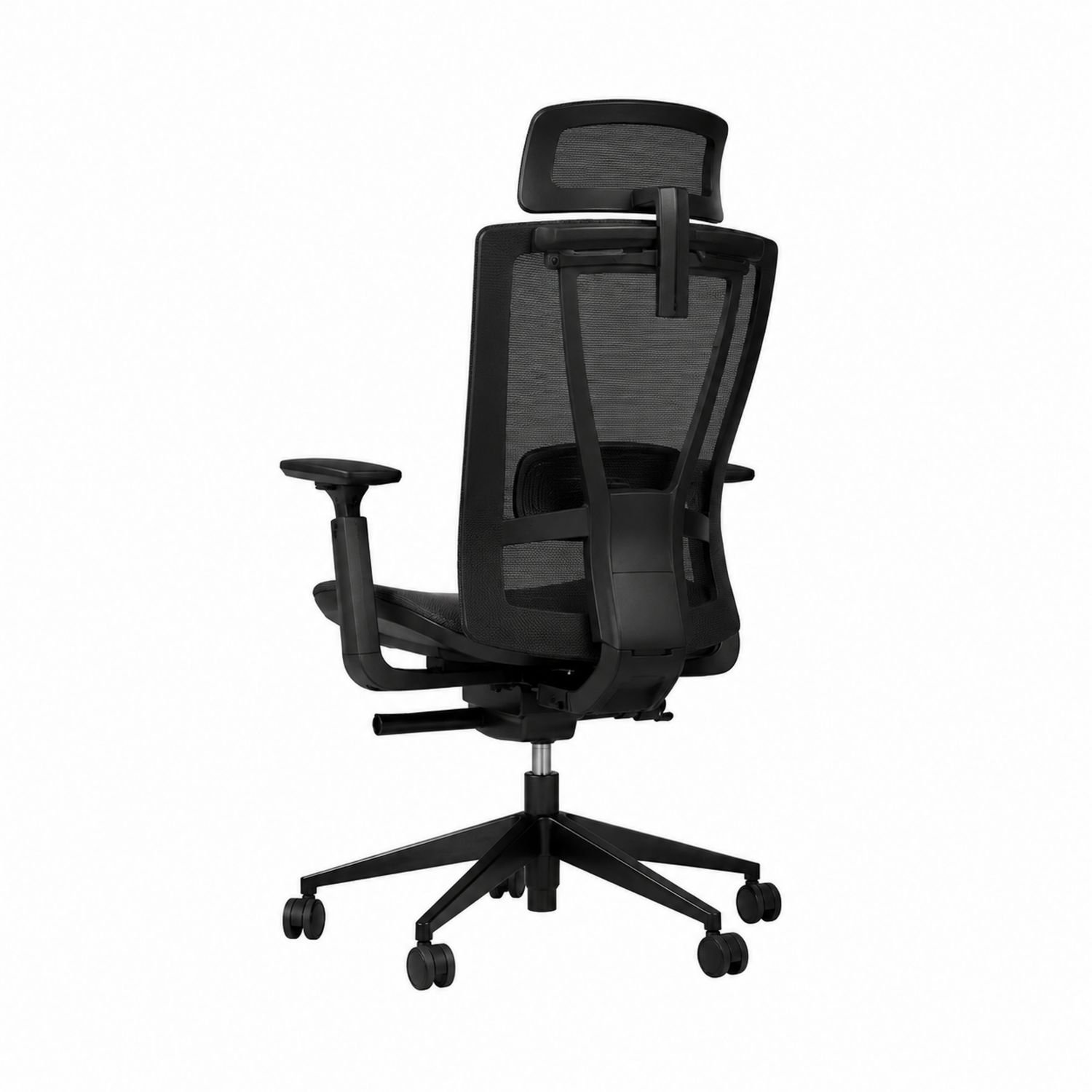 Sedia da ufficio ergonomica in metallo e rete regolabile Nera