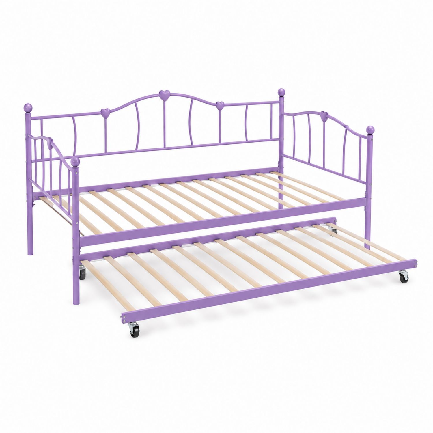 Letto in Metallo Viola con Letto Estraibile