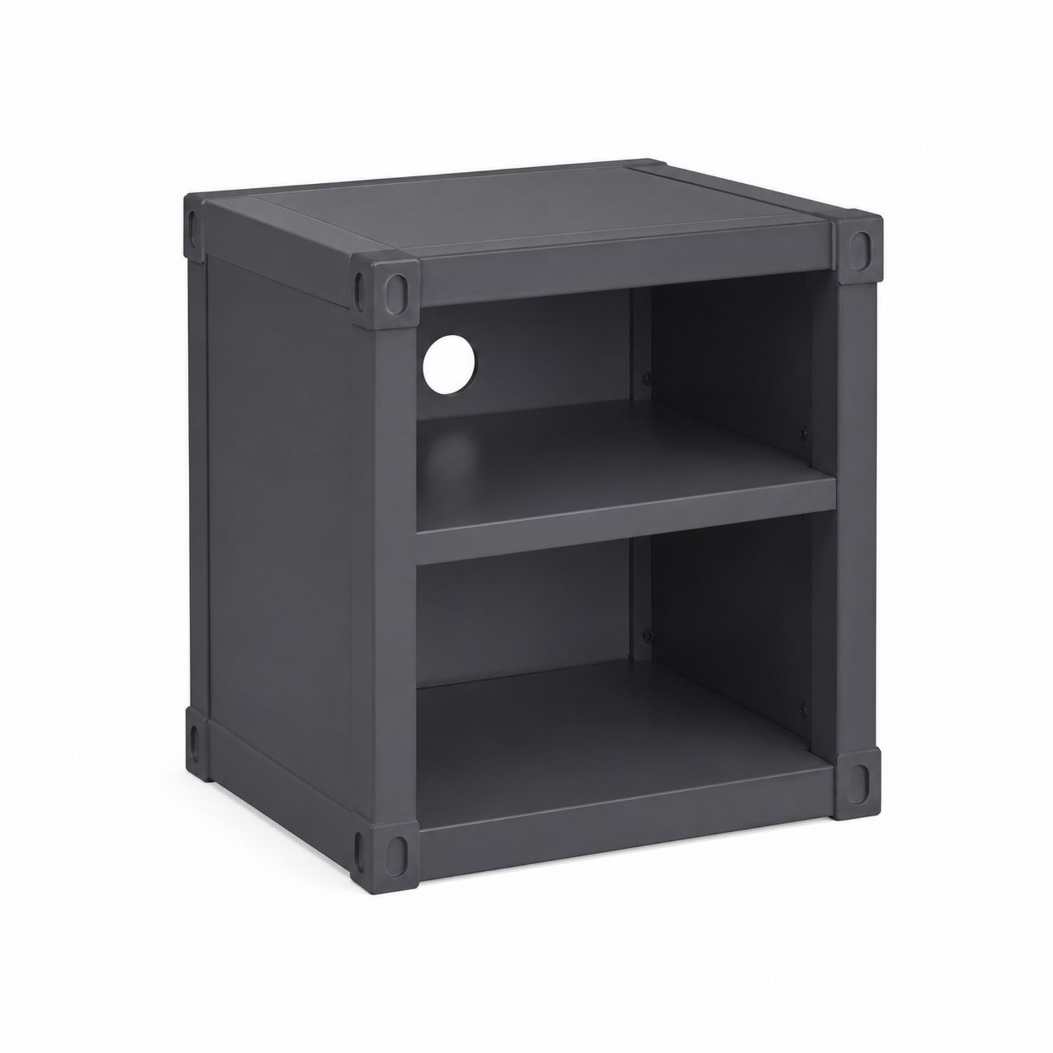 Comodino in metallo con due ripiani 40x35x50 cm