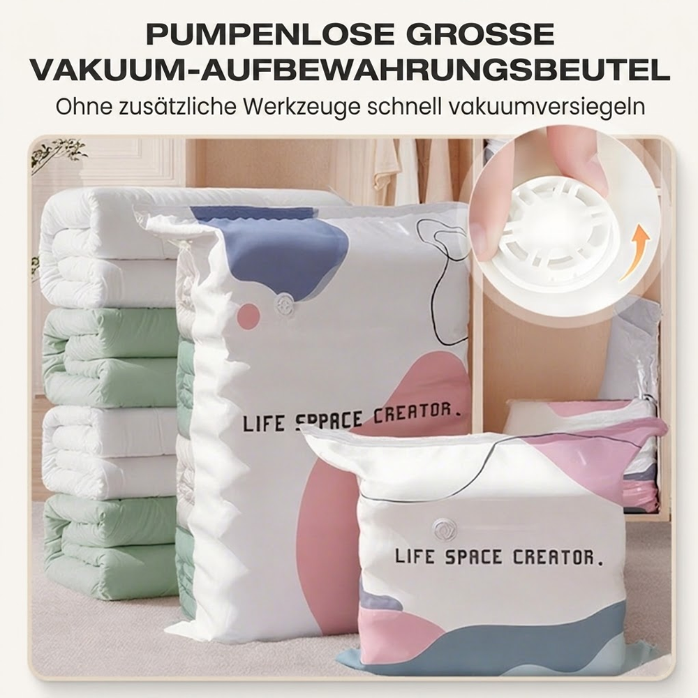 ✨🔒【Mehr kaufen, mehr geschenkt】 Pumpenlose Vakuum-Aufbewahrungsbeutel – Platz sparen in 3 Sekunden, ohne sperrige Pumpen! ✨