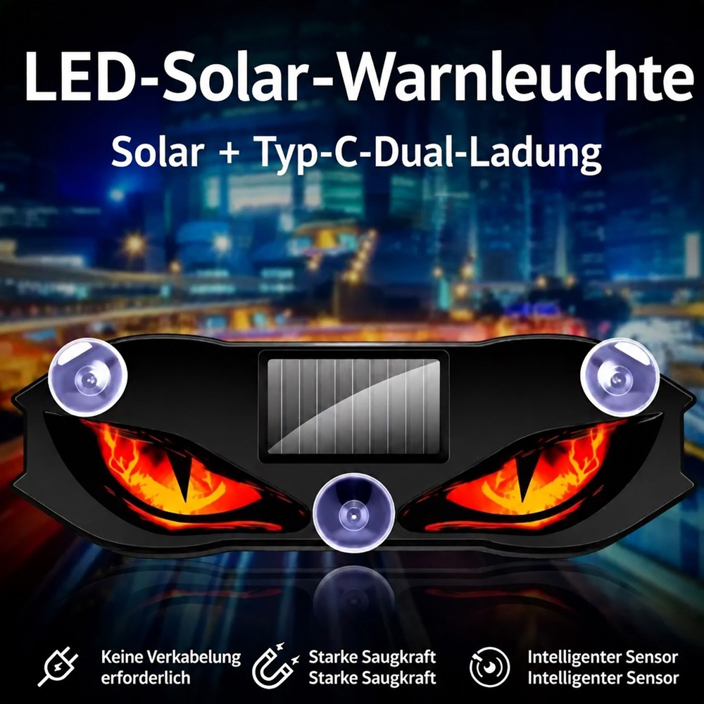 🚗🔆 Solar-Powered LED Car Warning Light – 50% OFF! Solar-powered, weatherproof, automatic activation at dark – for more safety on the roadside. 🔥🛡️