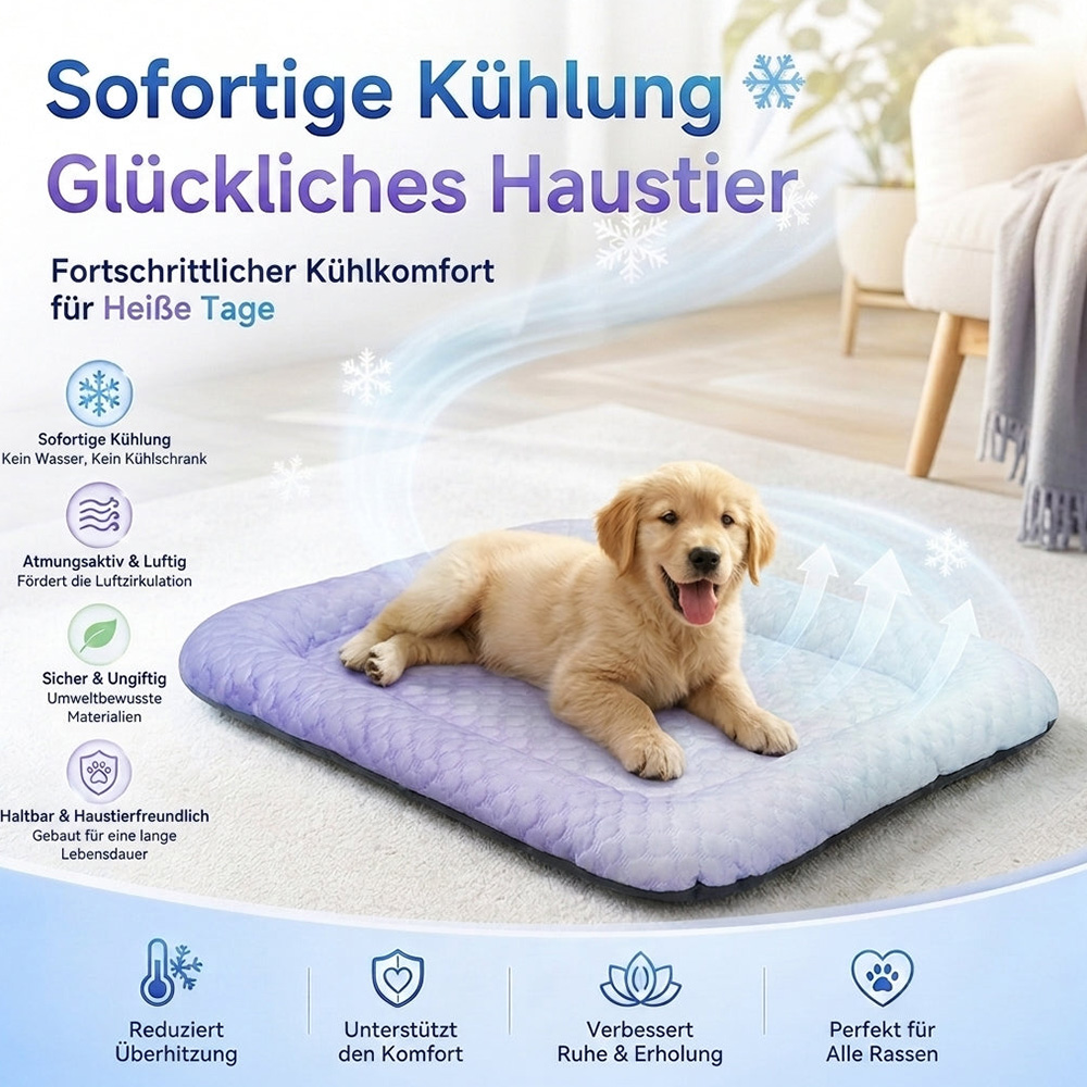 ❄️Atmungsaktive Premium-Kühlmatte für Hunde & Katzen – Kühl, weich & komfortabel🐾