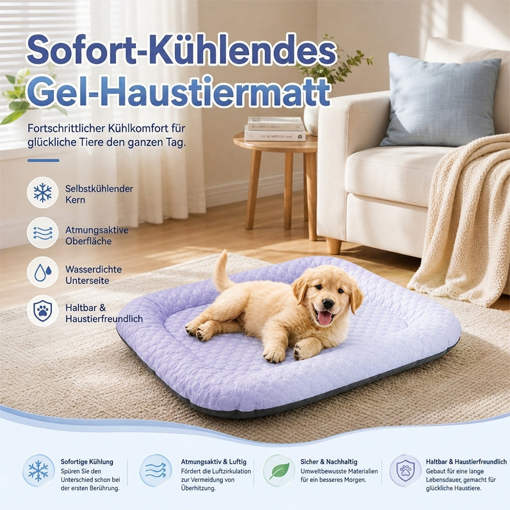 ❄️Atmungsaktive Premium-Kühlmatte für Hunde & Katzen – Kühl, weich & komfortabel🐾