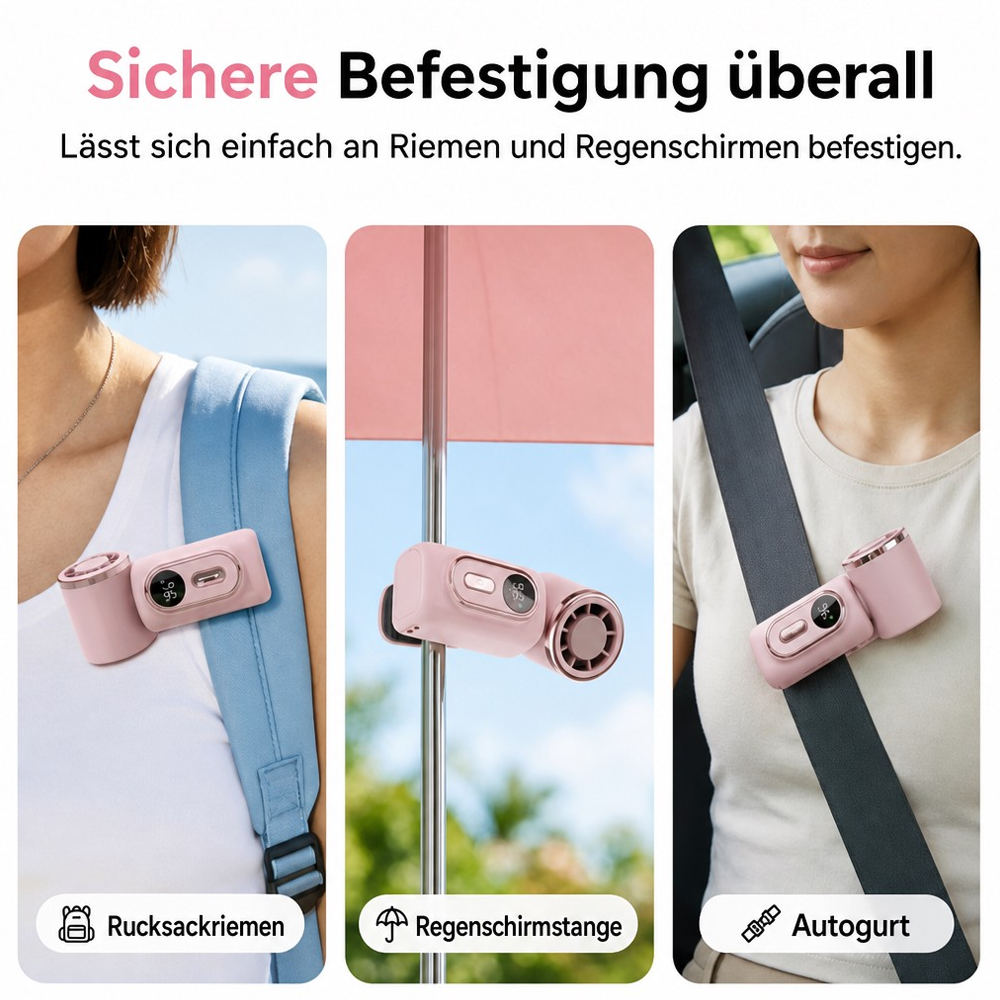 🏖️ 3000mAh USB-Clip-Ventilator – 360° Drehbar, Ultra-Portabel🌬️ | Für Reisen ✈️ Büro 💼 Kinder 👶 | Klemmen Sie Ihn Überall Fest!