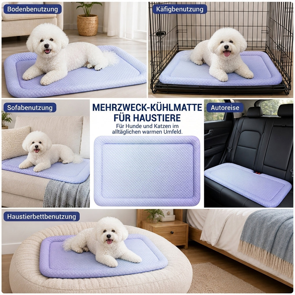 ❄️Atmungsaktive Premium-Kühlmatte für Hunde & Katzen – Kühl, weich & komfortabel🐾