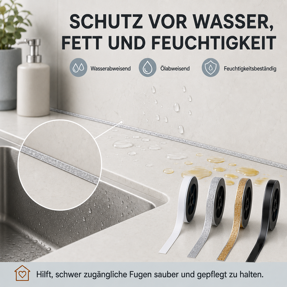 🎁🛡️ LIMITIERT: 1+1 GRATIS! ⏰ Selbstklebender Dichtstreifen für Fliesenfugen (8mm x 6m) – Wasserdicht, Schimmelresistent & Professionelles Finish ✨
