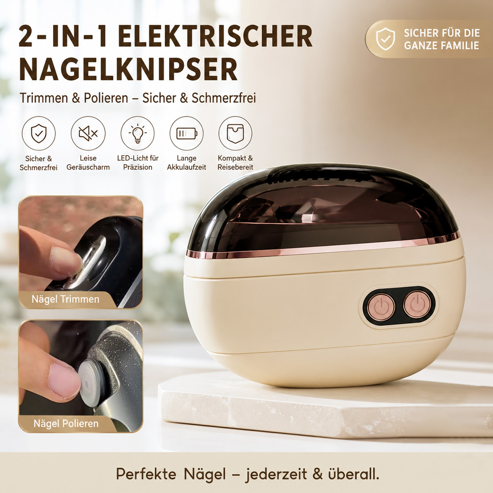 🔥NUR HEUTE: 50 % 🌟 2-in-1-Smart-Elektronagelschere & -Polierer ✂️💅 Die elektrische Nagelpflege für die ganze Familie!