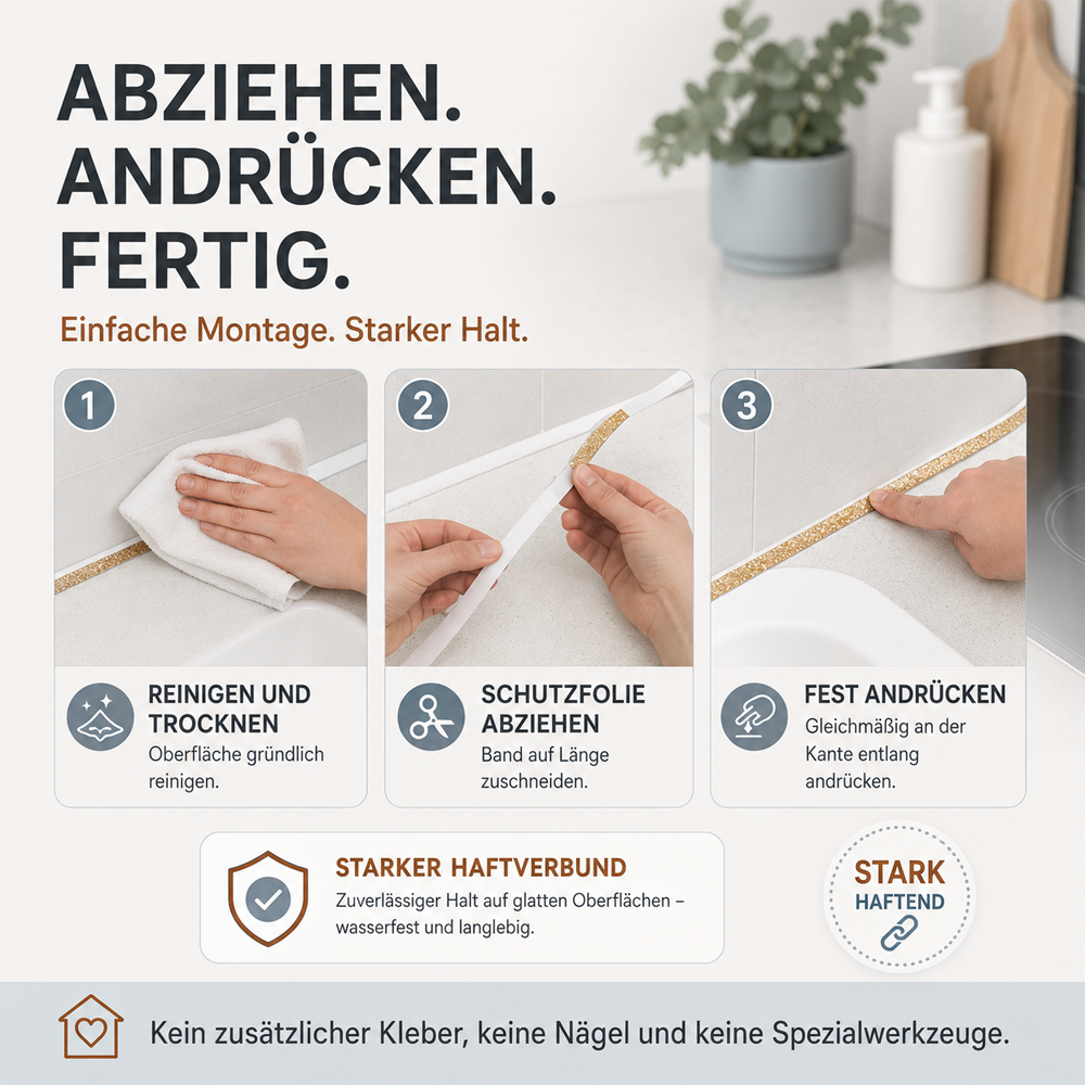 🎁🛡️ LIMITIERT: 1+1 GRATIS! ⏰ Selbstklebender Dichtstreifen für Fliesenfugen (8mm x 6m) – Wasserdicht, Schimmelresistent & Professionelles Finish ✨