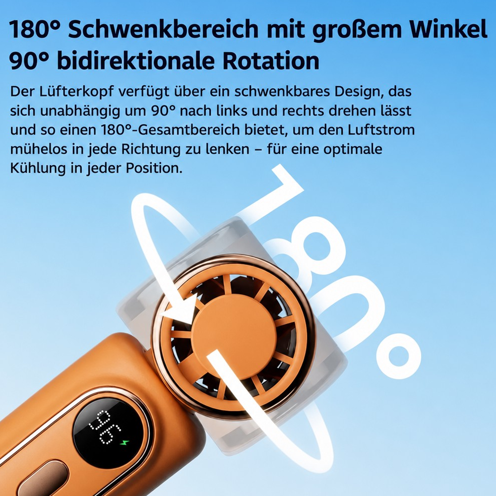🏖️ 3000mAh USB-Clip-Ventilator – 360° Drehbar, Ultra-Portabel🌬️ | Für Reisen ✈️ Büro 💼 Kinder 👶 | Klemmen Sie Ihn Überall Fest!