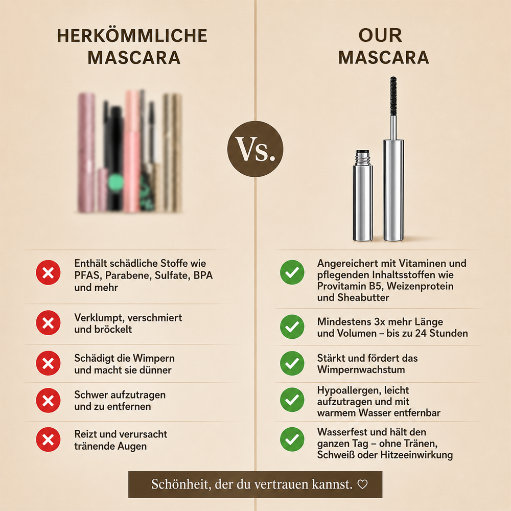 🔥Nur noch heute 50% Rabatt! Wasserfeste Mascara für Schwung & Verlängerung
