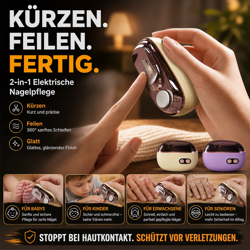 🎁NUR HEUTE: 50 % 🌟 2-in-1-Smart-Elektronagelschere & -Polierer ✂️💅 Die elektrische Nagelpflege für die ganze Familie!