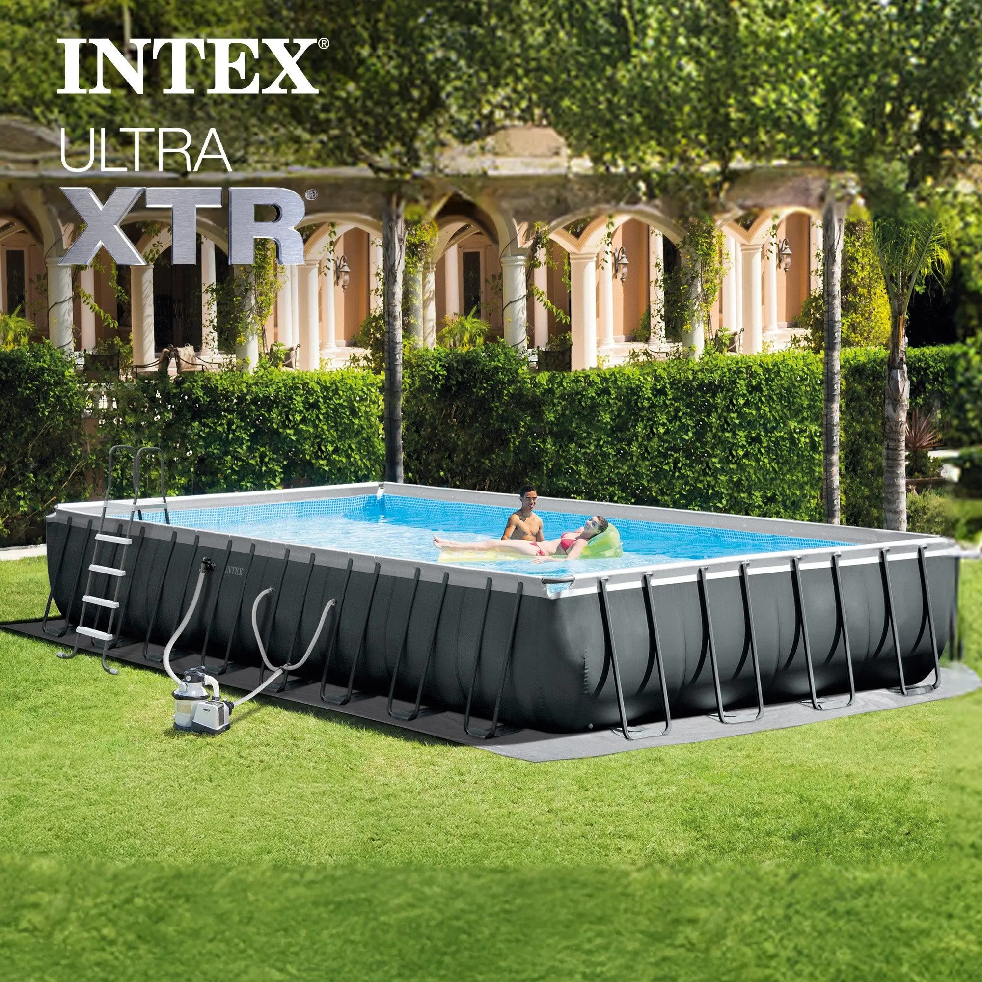  32ft x 16ft x 52in Ultra XTR Rectangular Pool , Floats (2 Pack), & Cooler