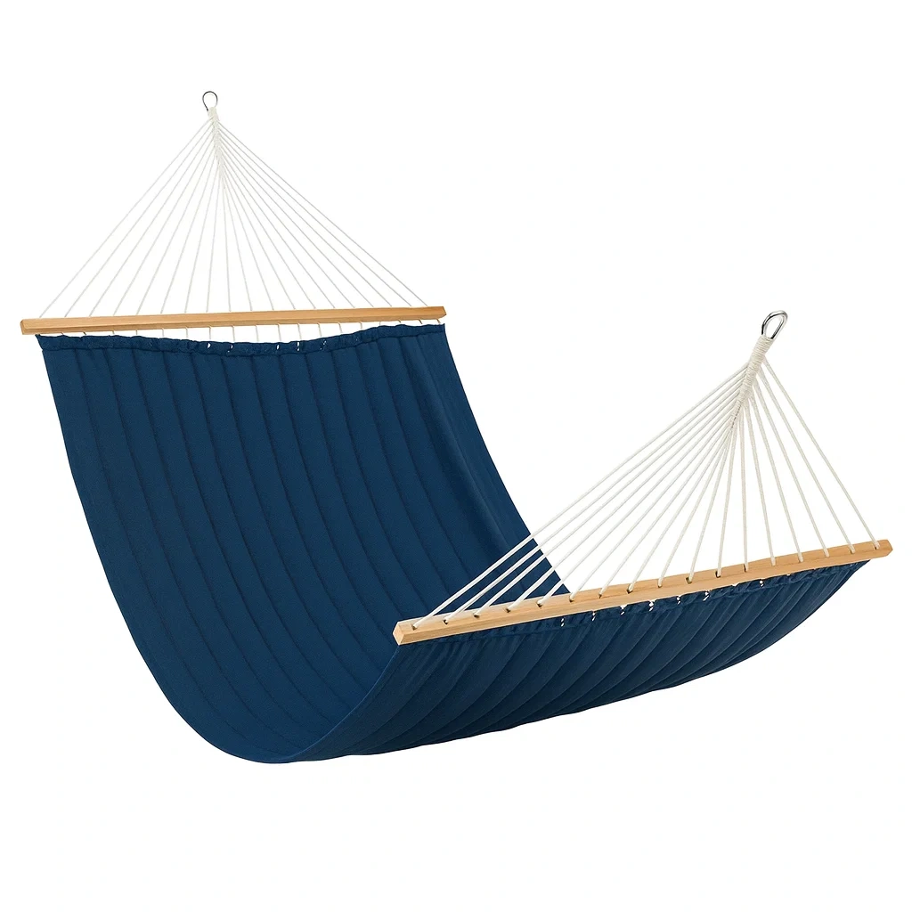 Hamak drewniany niebieski 200x140 cm-Furniivora