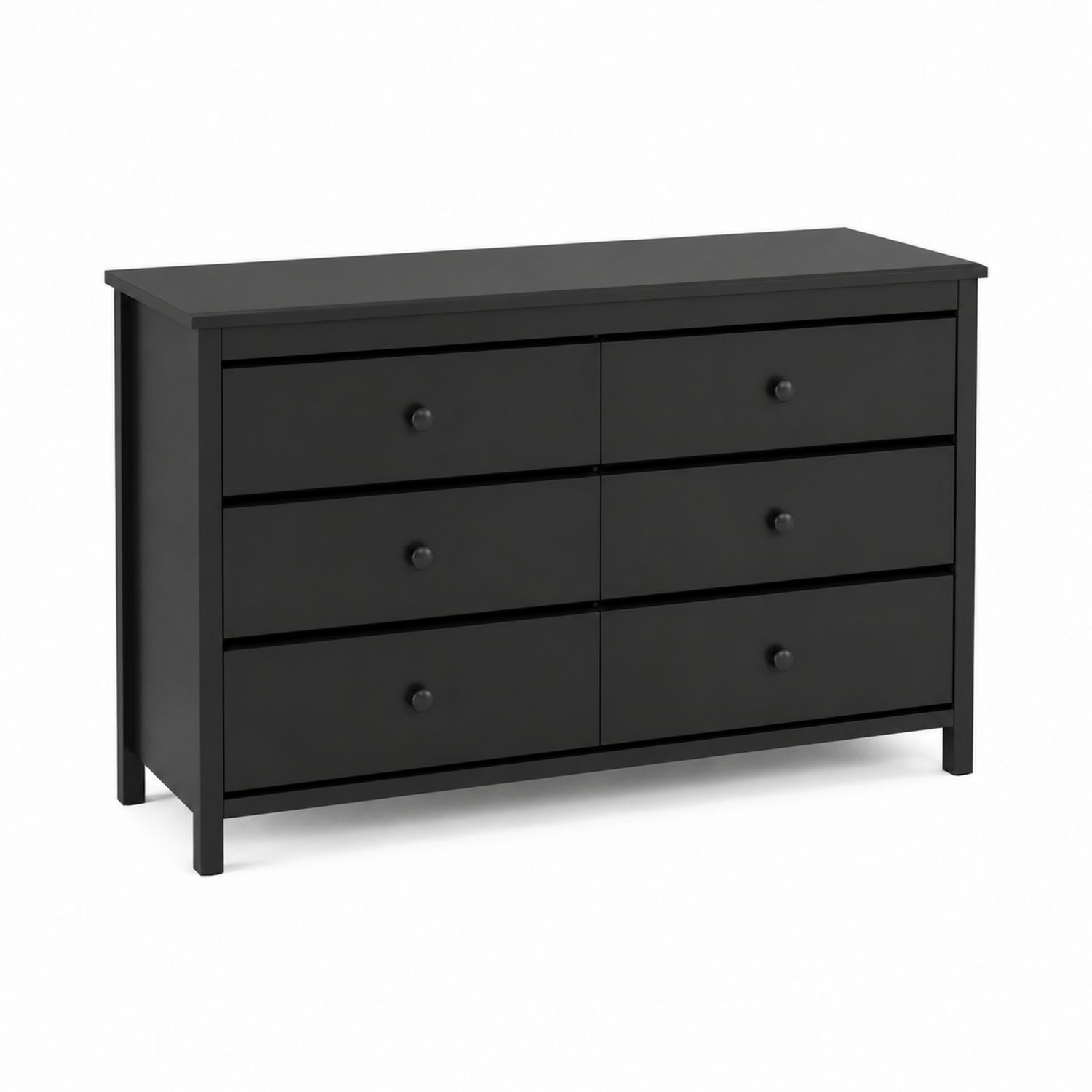 Schwarze MDF-Kommode mit 6 Schubladen 120x40x85 cm