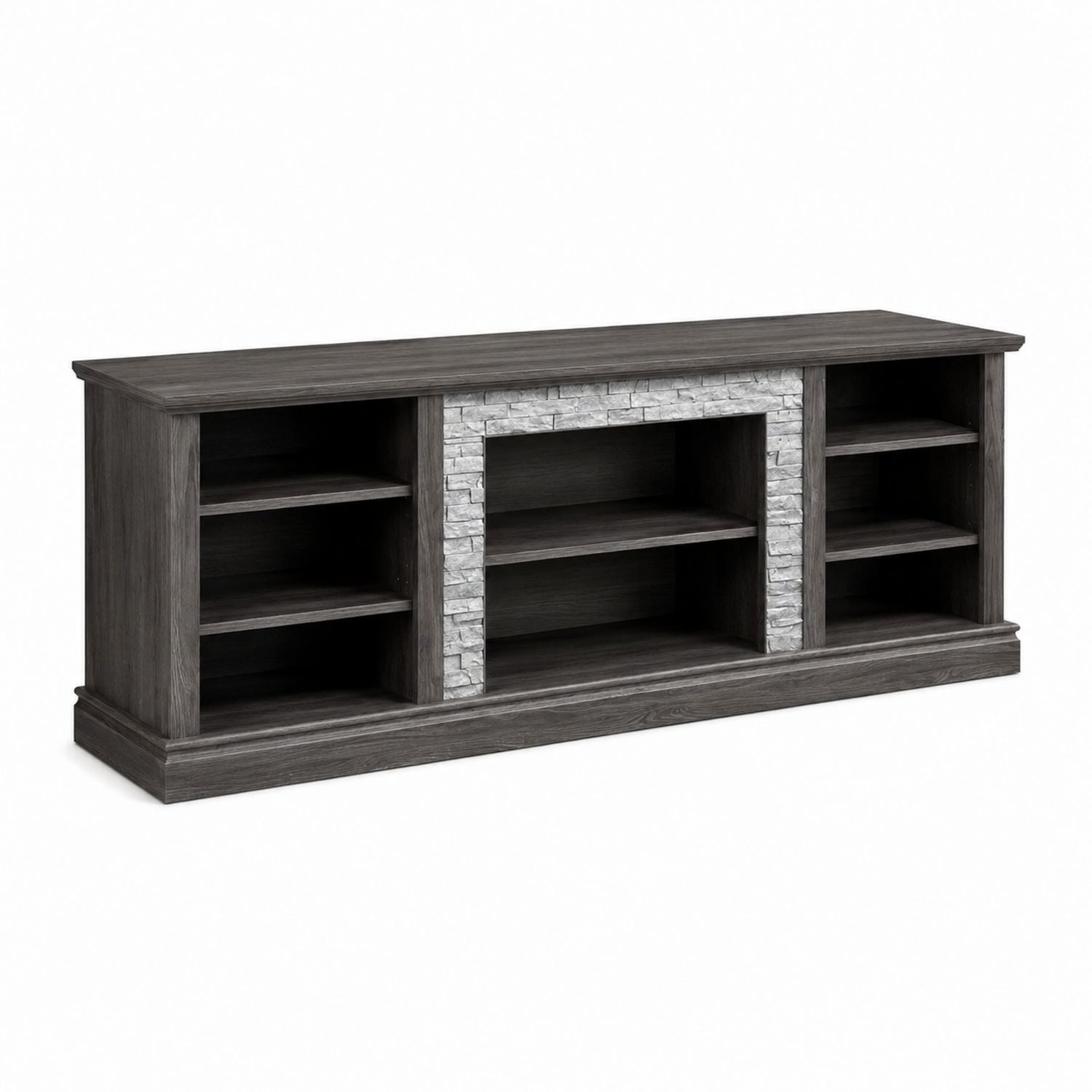 TV-Möbel Entertainment-Center rechteckig 150x40x60 cm Holz Grau/Weiß