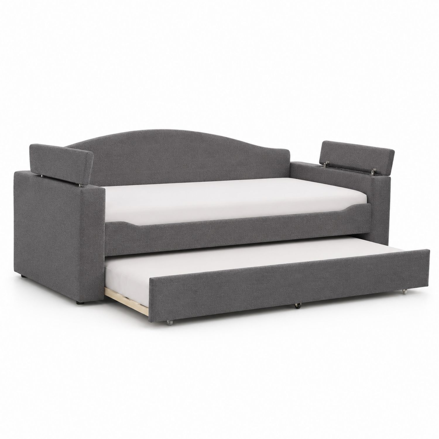 Polstersofa mit Ausziehbett aus Stoff Grau