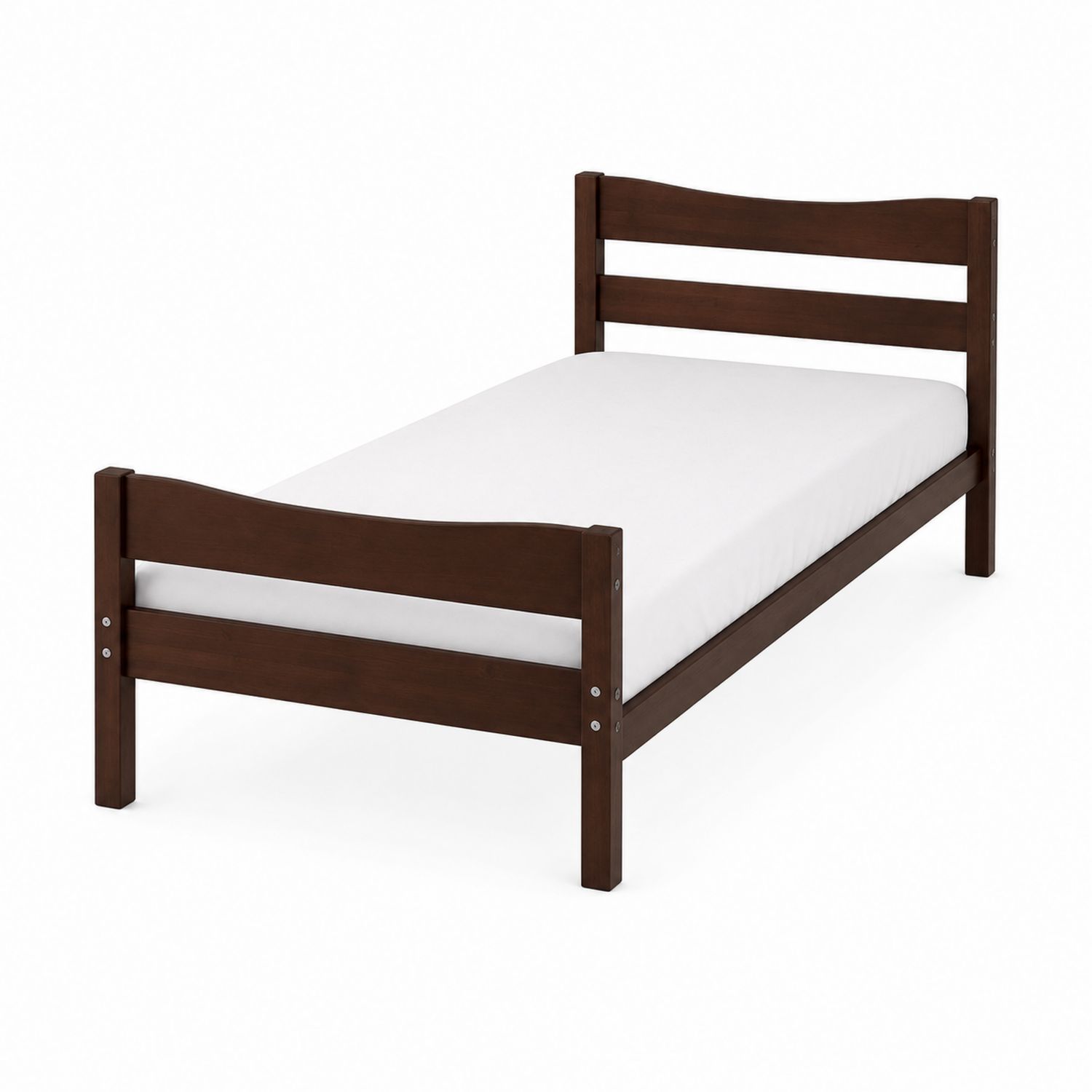 Einzelbett Massivholz Dunkelbraun 200x90 cm