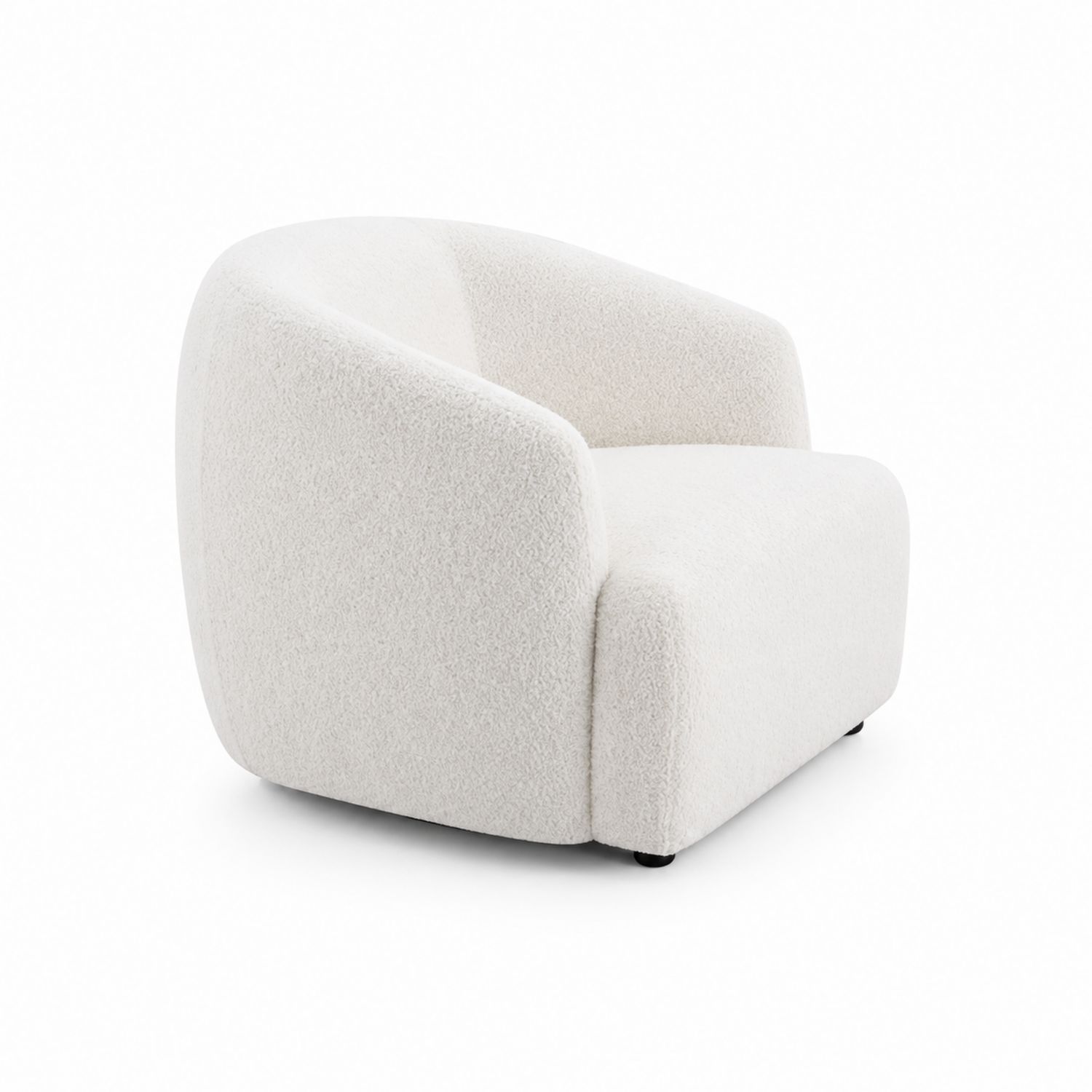 Lounge Sessel Bouclé Stoff Creme 85 x 90 x 75 cm