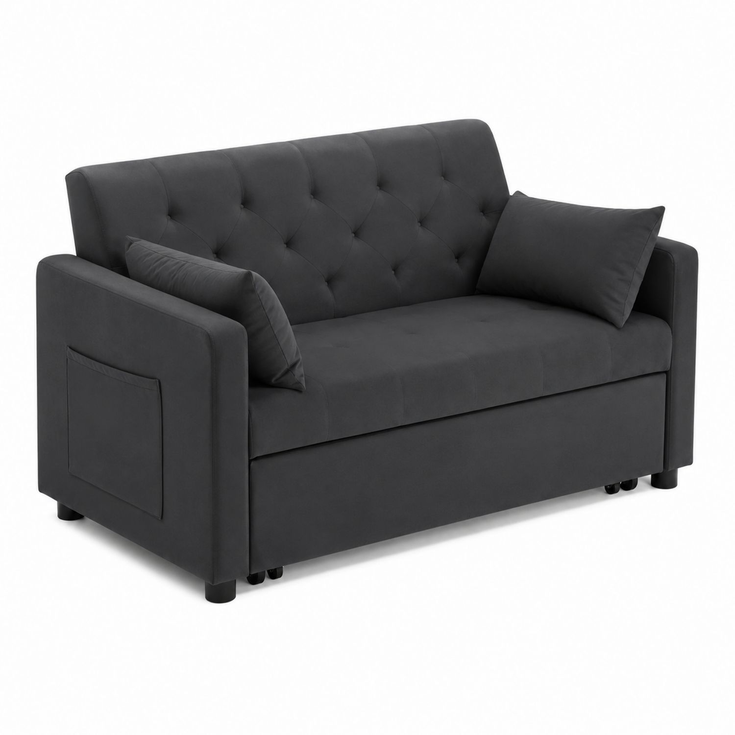 2-Sitzer Schlafsofa Stoff Dunkelgrau 190x80x90 cm