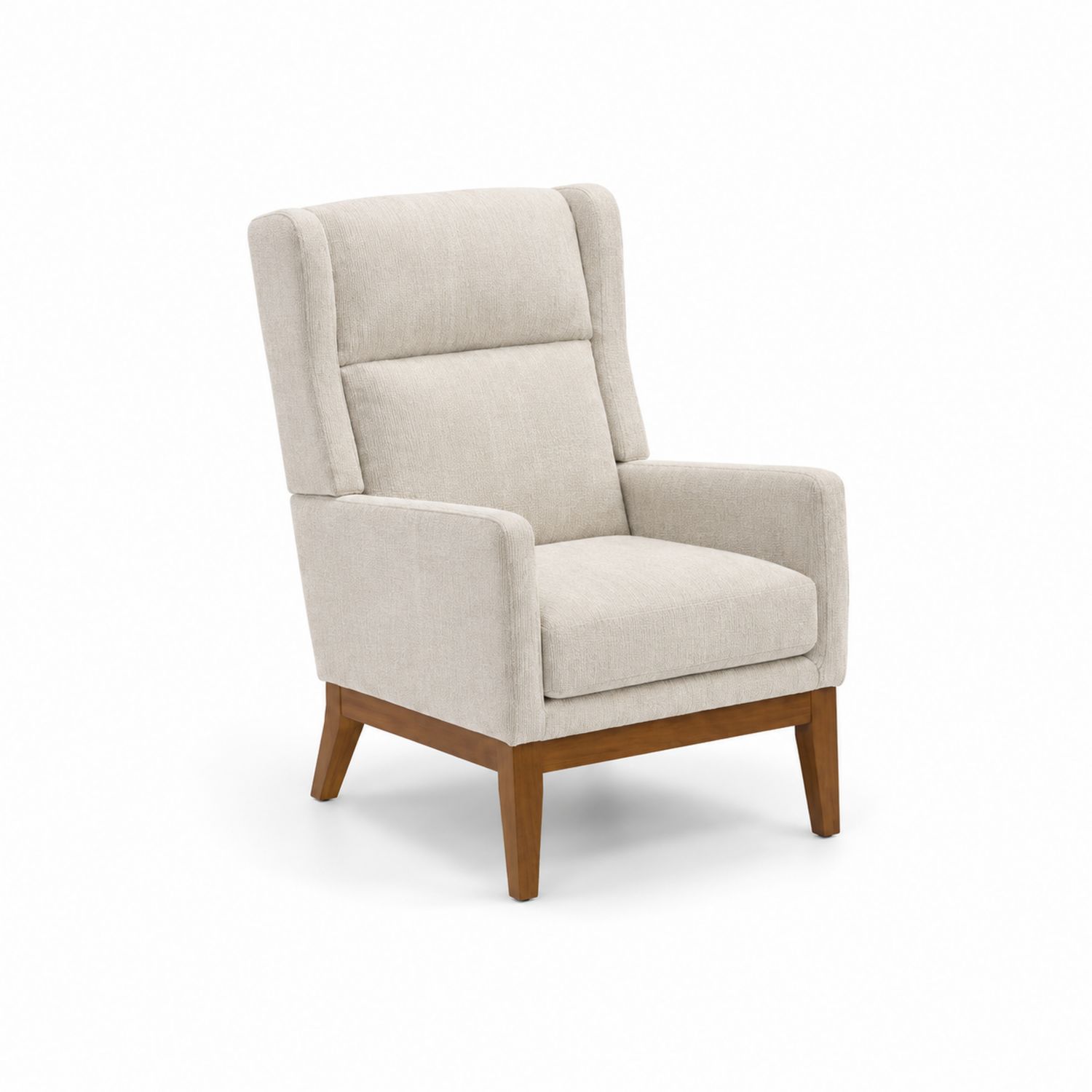 Leinenstoff Sessel mit Holzrahmen Beige