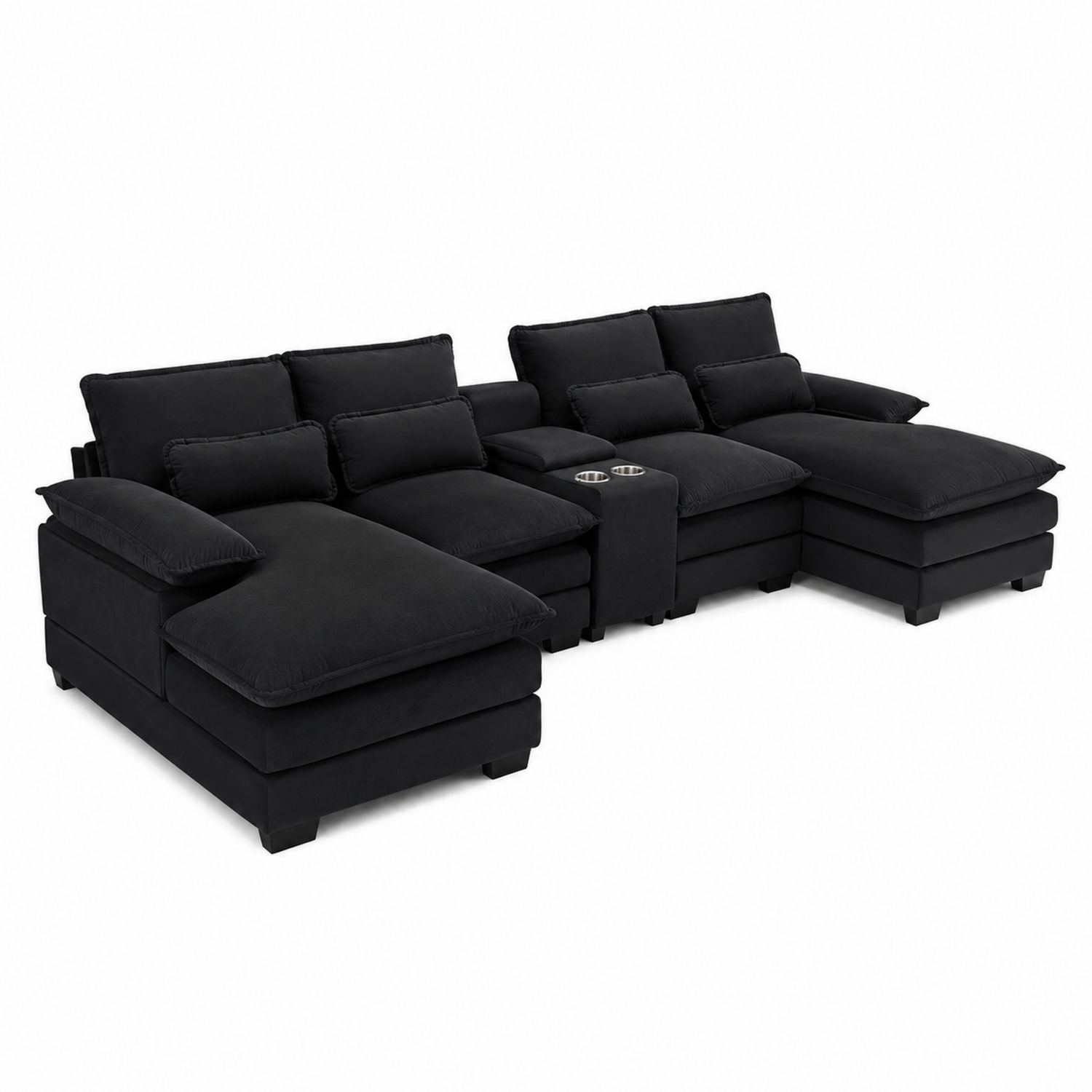 Ecksofagarnitur L-Form, Mikrofaser, Schwarz, 300x200x90cm