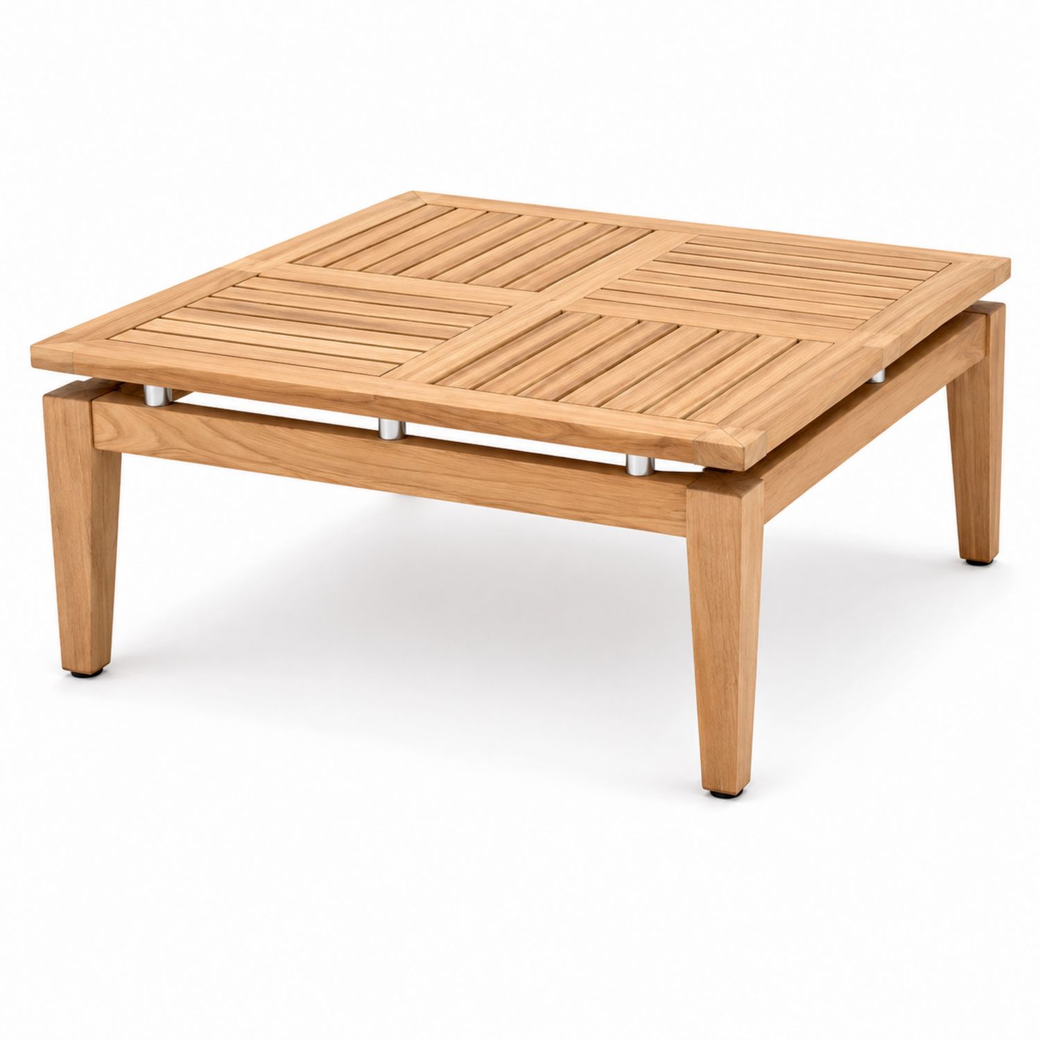 Quadratischer Couchtisch aus Teakholz 80x80x35 cm