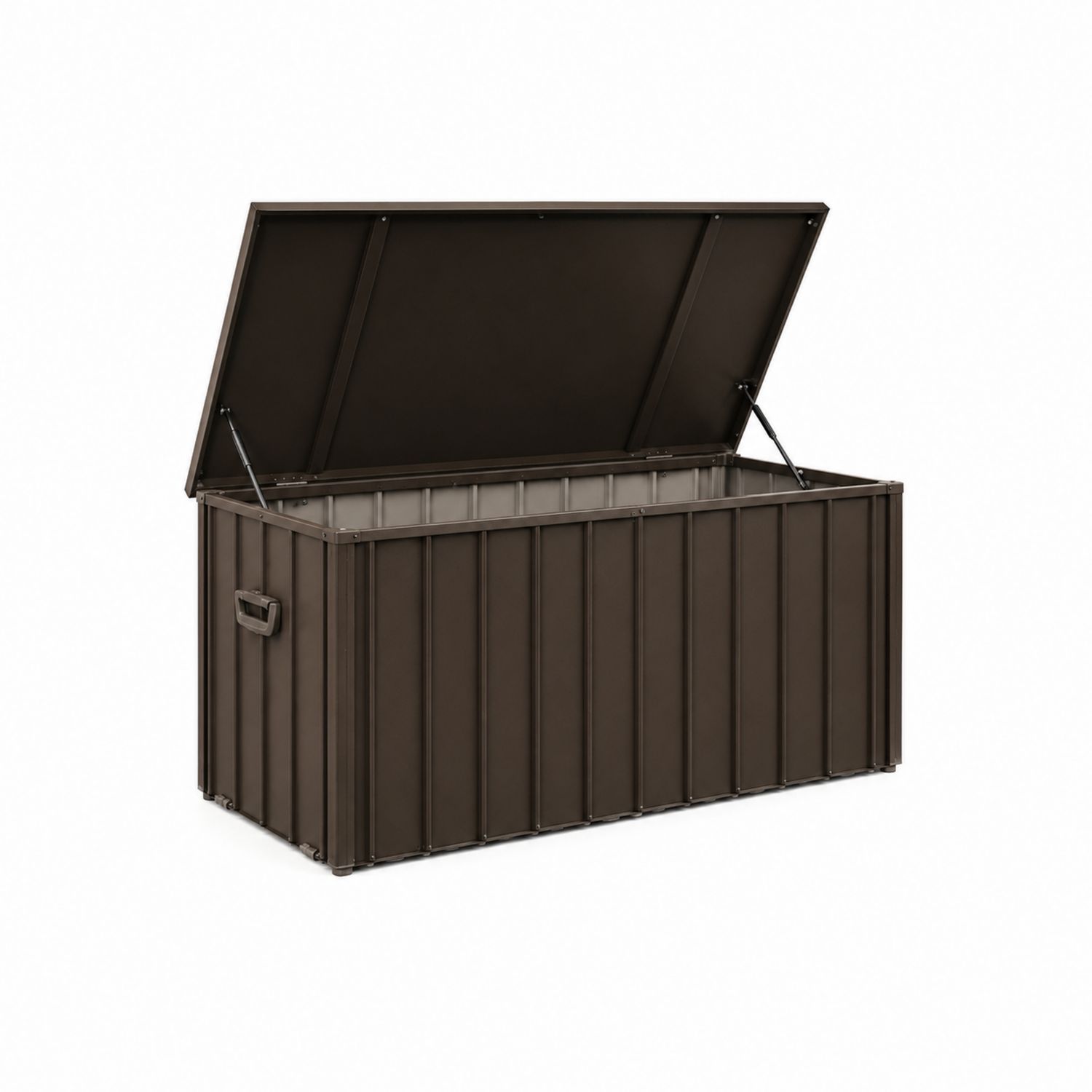 Stahl Aufbewahrungsbox Terrasse 130x60x65cm Braun