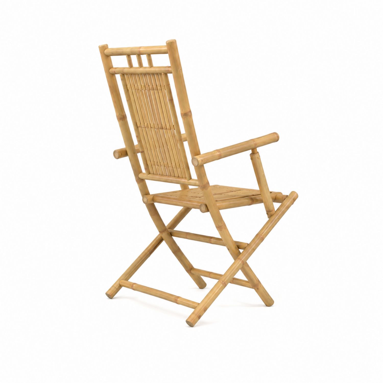Faltbarer Bambusstuhl für den Außenbereich, 90 cm Höhe