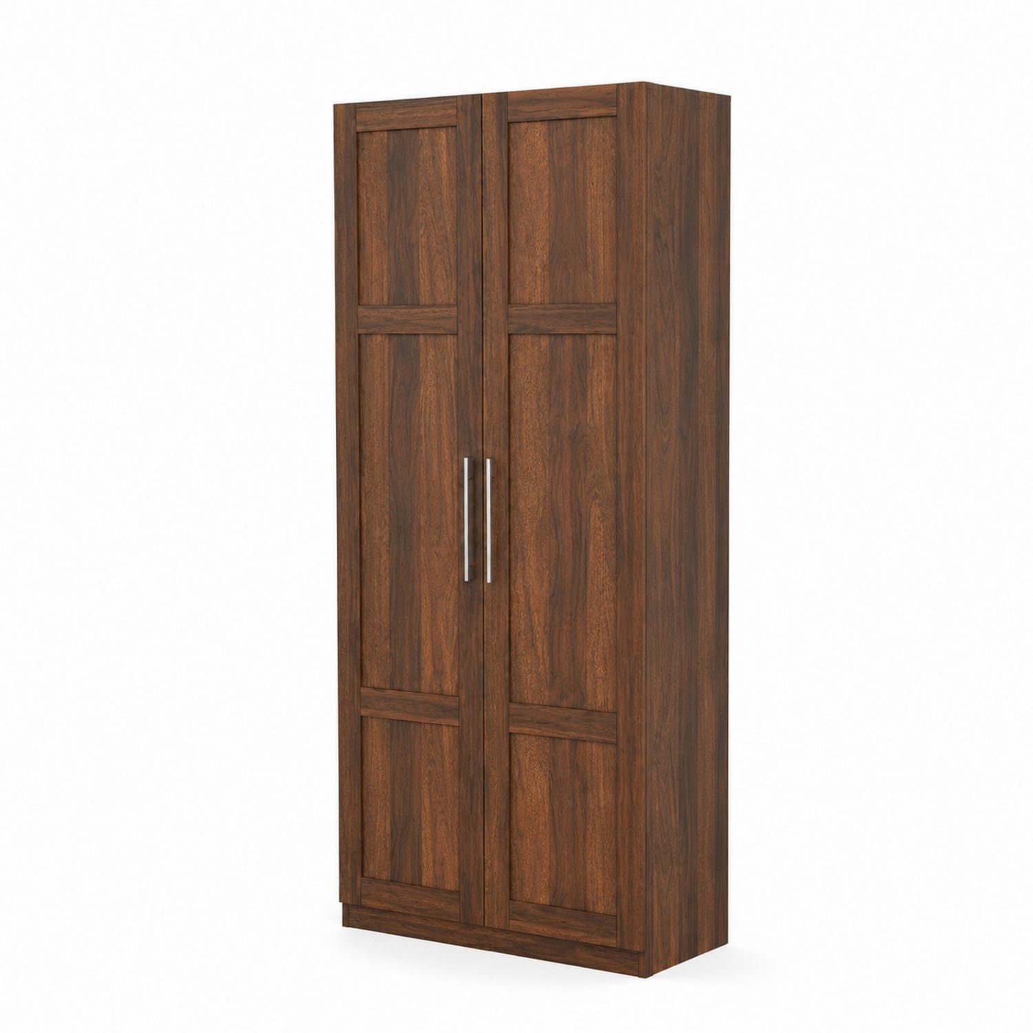 Kleiderschrank mit 2 Türen aus Holz mit Walnussdekor 200x80x50 cm