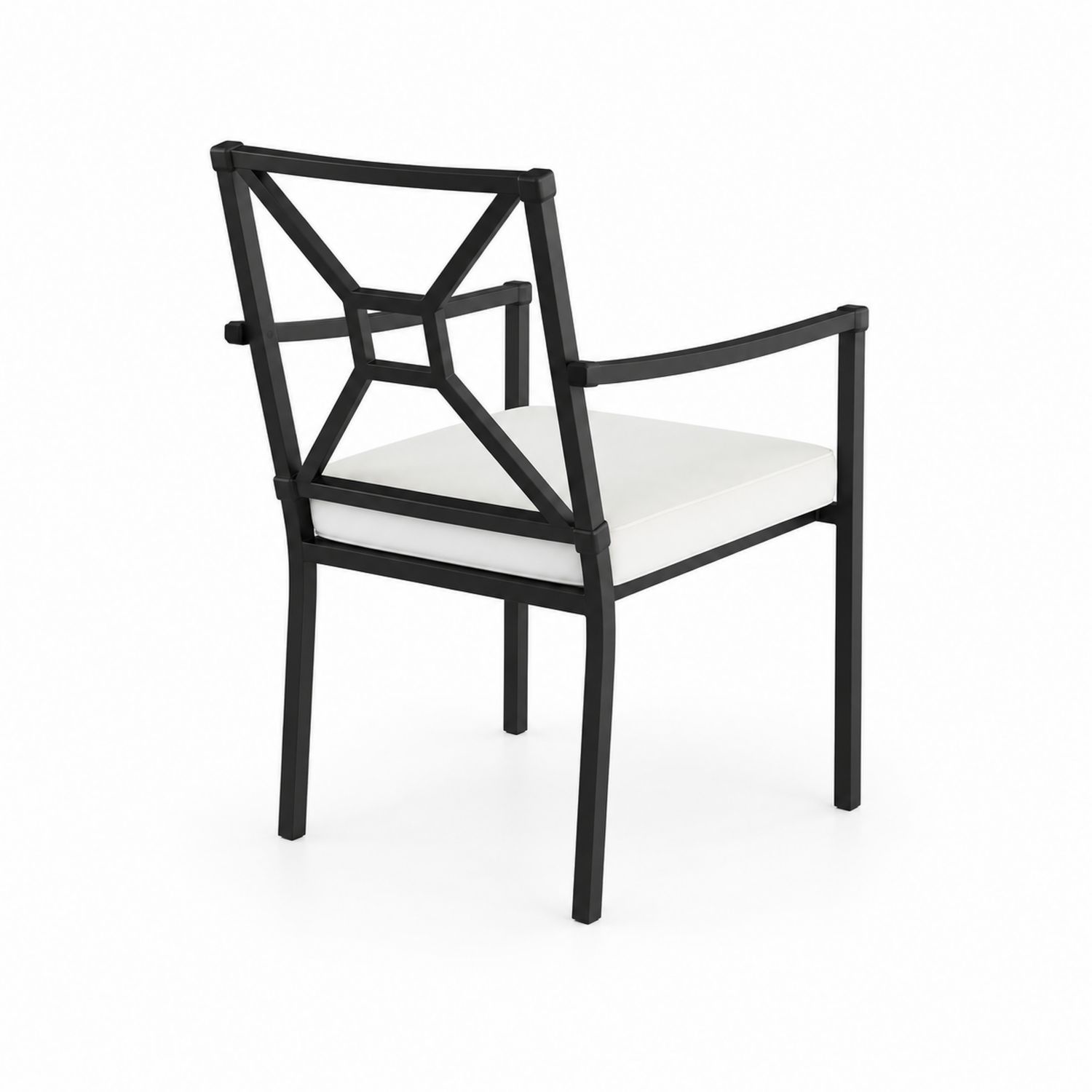 Outdoor-Stuhl aus Aluminium mit Polyester-Sitzkissen in Schwarz und Weiß