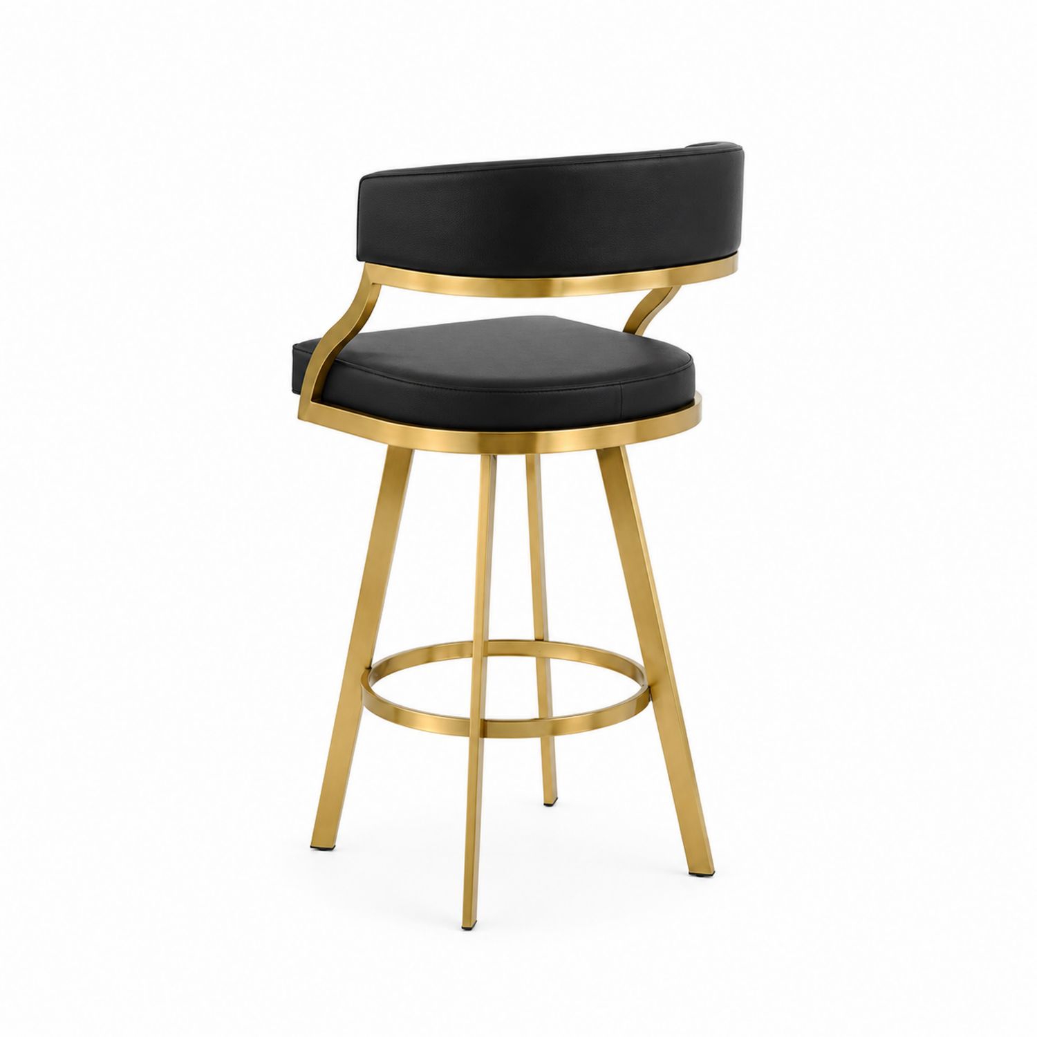 Barhocker aus Kunstleder mit Goldfarbenem Metallrahmen