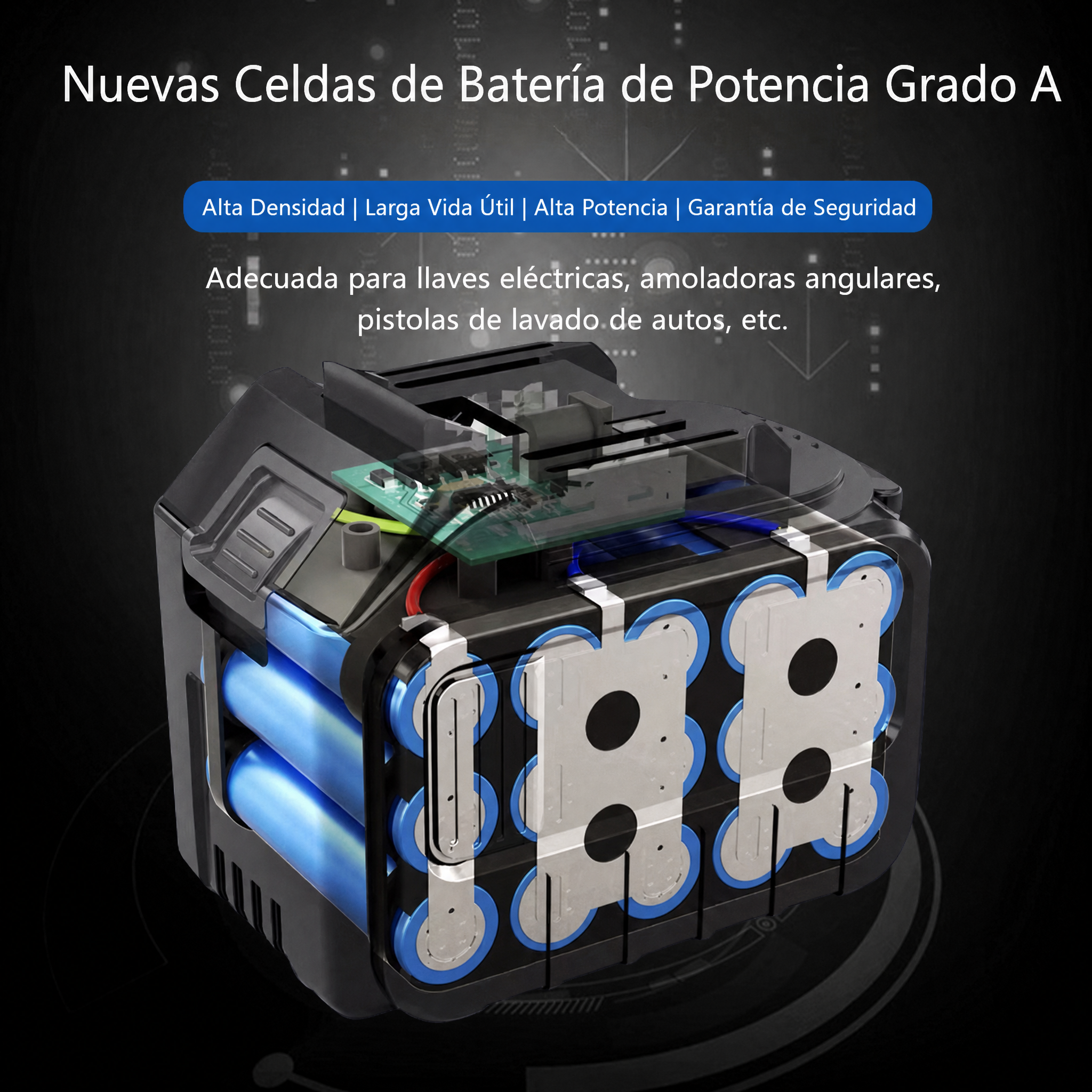 Batería de litio 21 V 4.0 Ah para motosierra eléctrica de poda y herramientas de jardinería