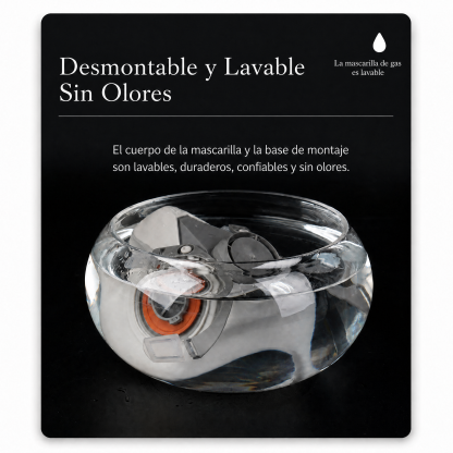 Máscara reutilizable de media cara con gafas – protección contra humos, productos químicos y polvo, ideal para pintar, soldar y trabajar la madera.