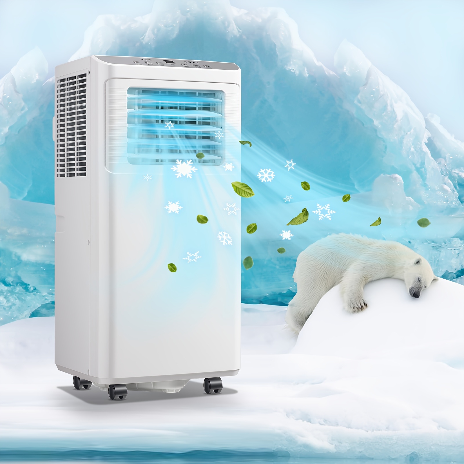 Climatiseur Mobile 9000 BTU (2,6 kW), Refroidissement, Ventilation et Déshumidification 3 en 1, Télécommande, Minuterie 24 h, Classe Énergétique A