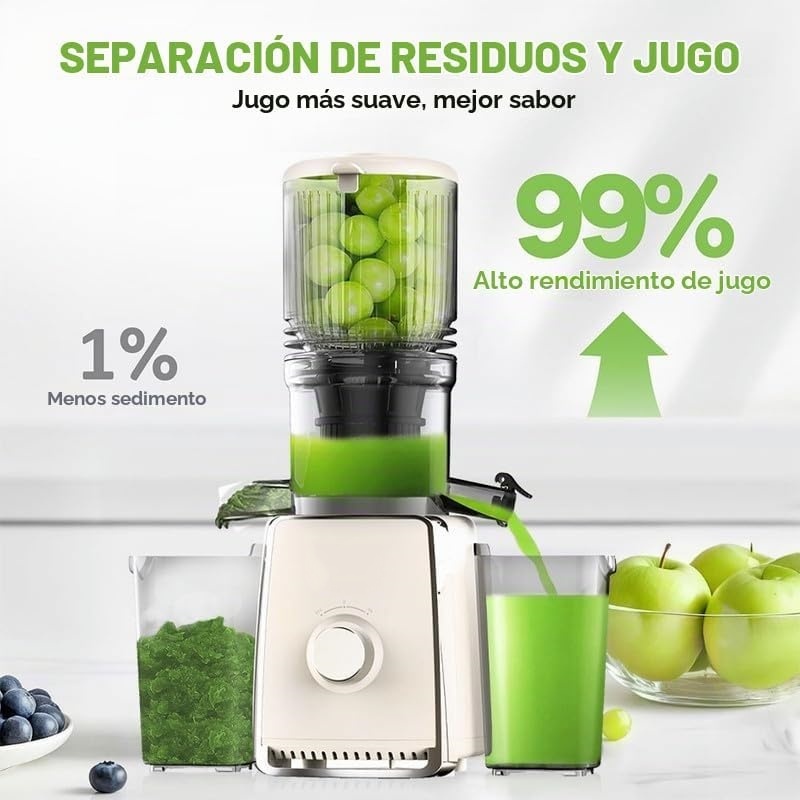 Extracteur de Jus à Froid – Grande Goulotte, Extraction Lente, Séparation des Résidus, Sans BPA