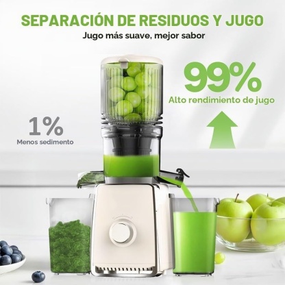 Extracteur de Jus à Froid – Grande Goulotte, Extraction Lente, Séparation des Résidus, Sans BPA