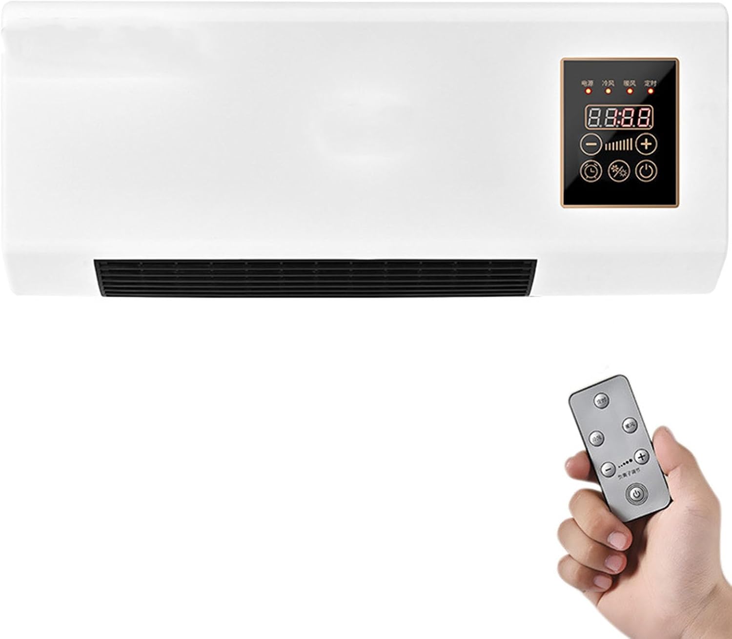 Termoventilatore da Parete 2000W, Solo Aria Calda, con Telecomando, Timer 8 Ore, Riscaldatore Elettrico