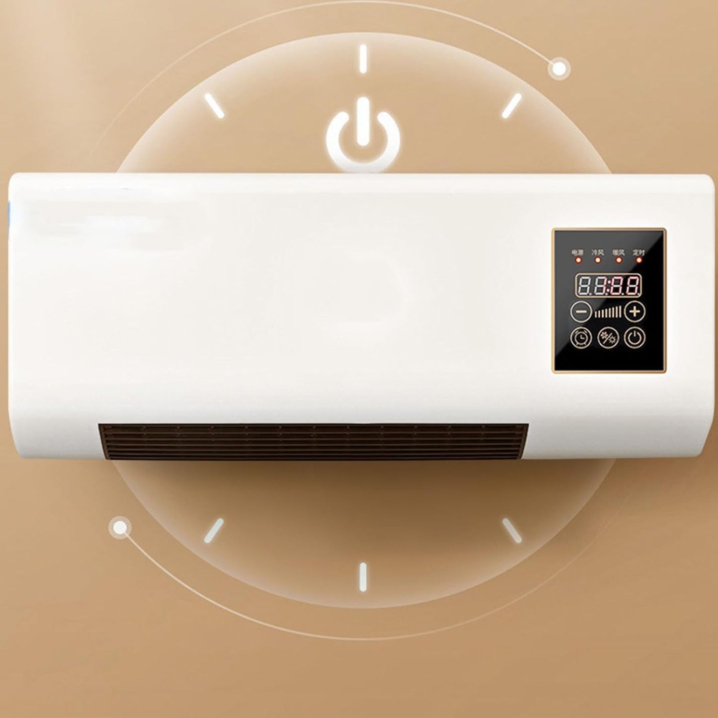 Termoventilatore da Parete 2000W, Solo Aria Calda, con Telecomando, Timer 8 Ore, Riscaldatore Elettrico
