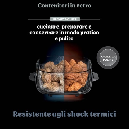 Friggitrice ad Aria Portatile in Vetro, Cottura Senza Olio, Compatta e Facile da Trasportare