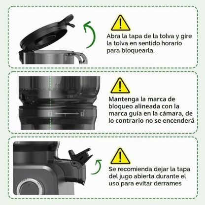 Extracteur de Jus à Froid – Grande Goulotte, Extraction Lente, Séparation des Résidus, Sans BPA