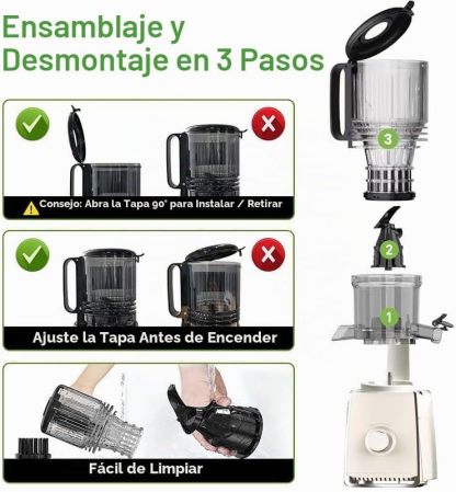Extracteur de Jus à Froid – Grande Goulotte, Extraction Lente, Séparation des Résidus, Sans BPA